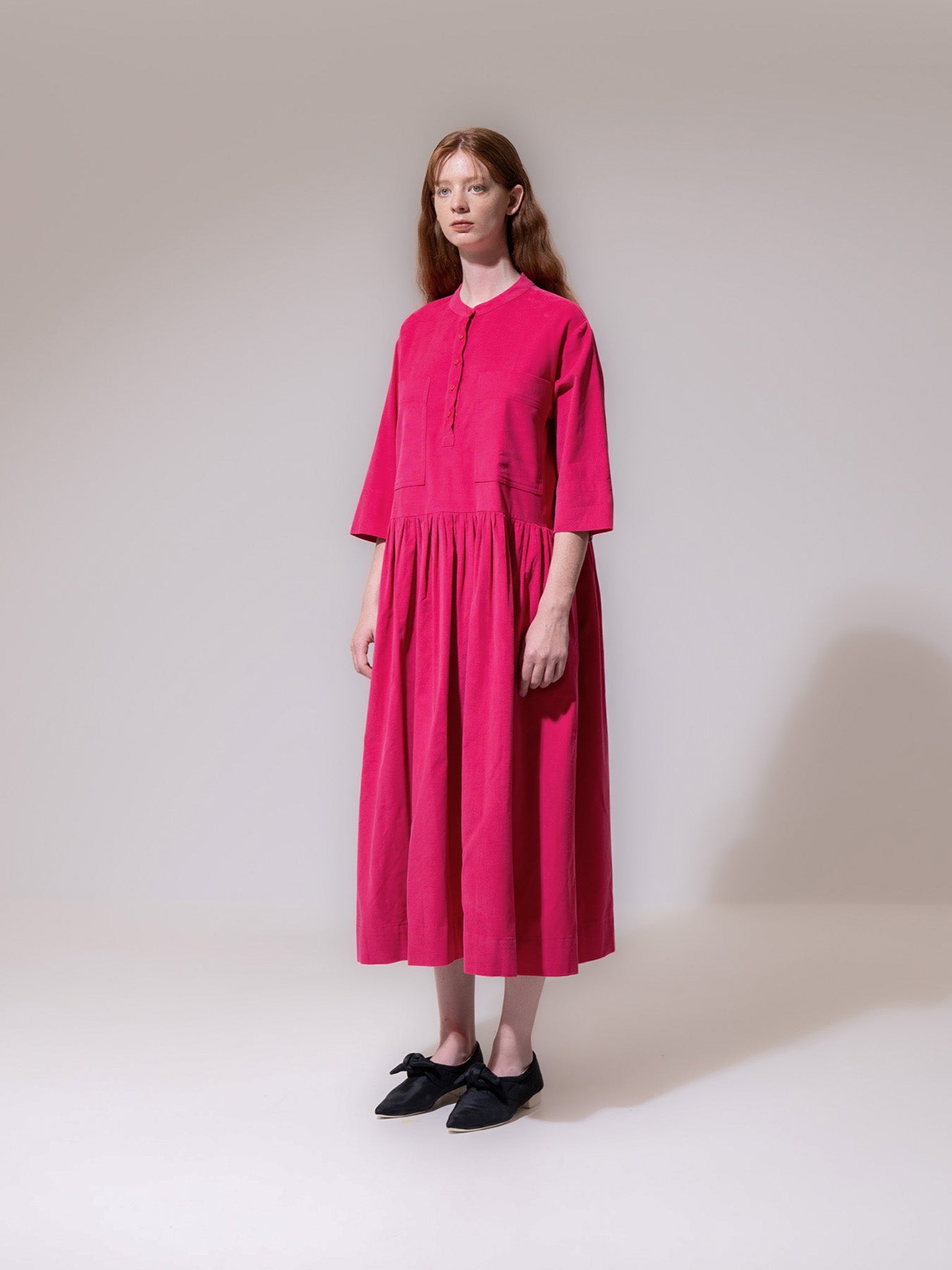 Magenta Oversized Pocket Maxi Dress