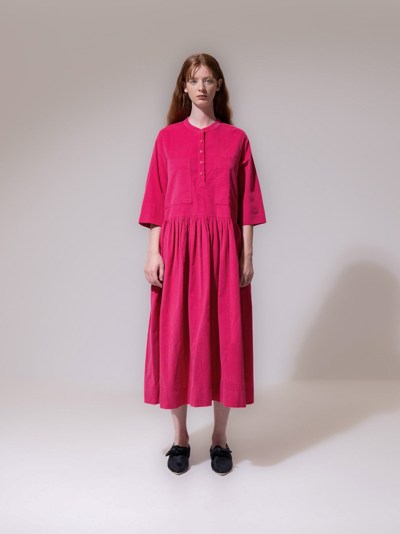 Magenta Oversized Pocket Maxi Dress