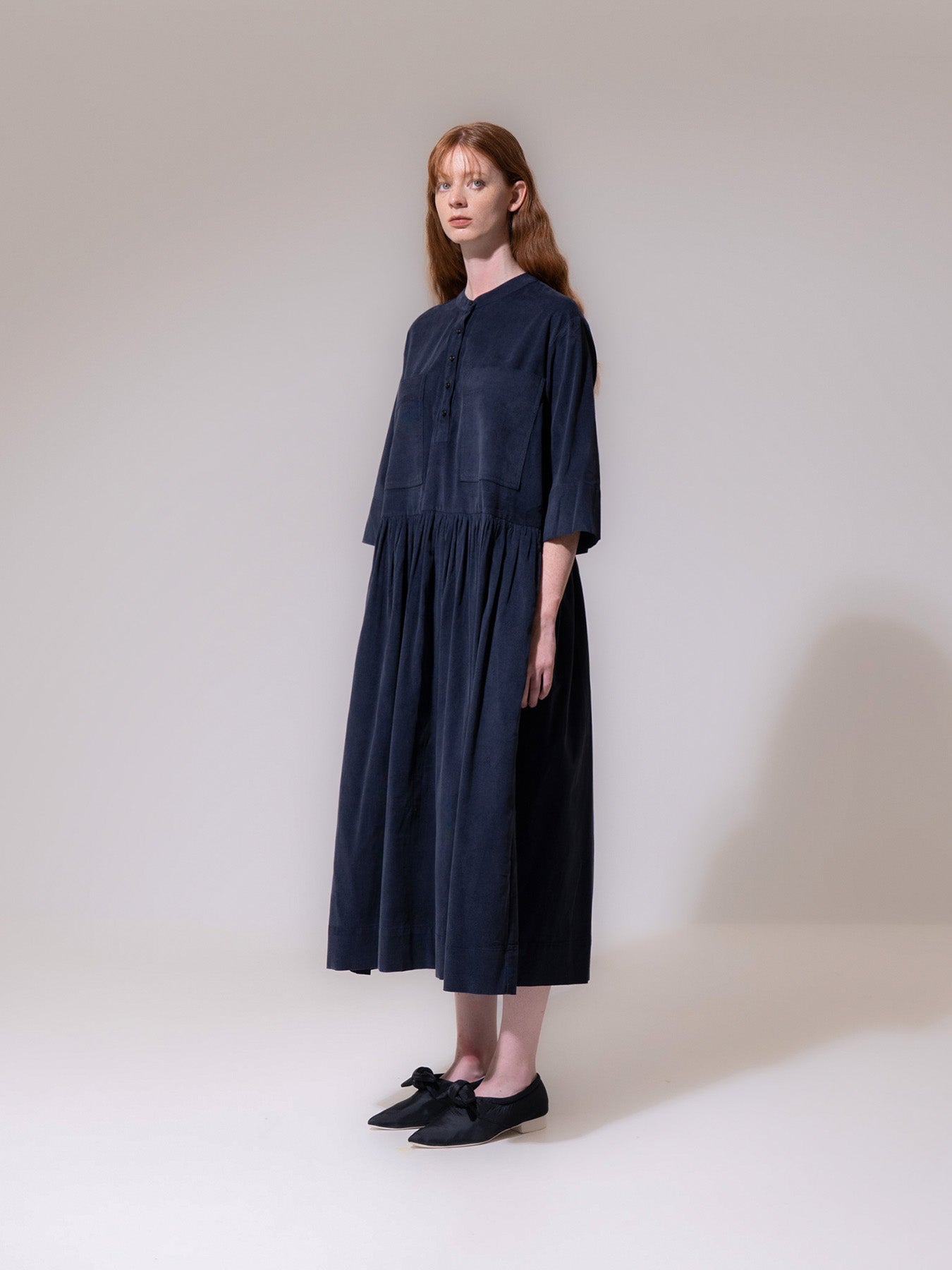 Navy Oversized Pocket Maxi Dress