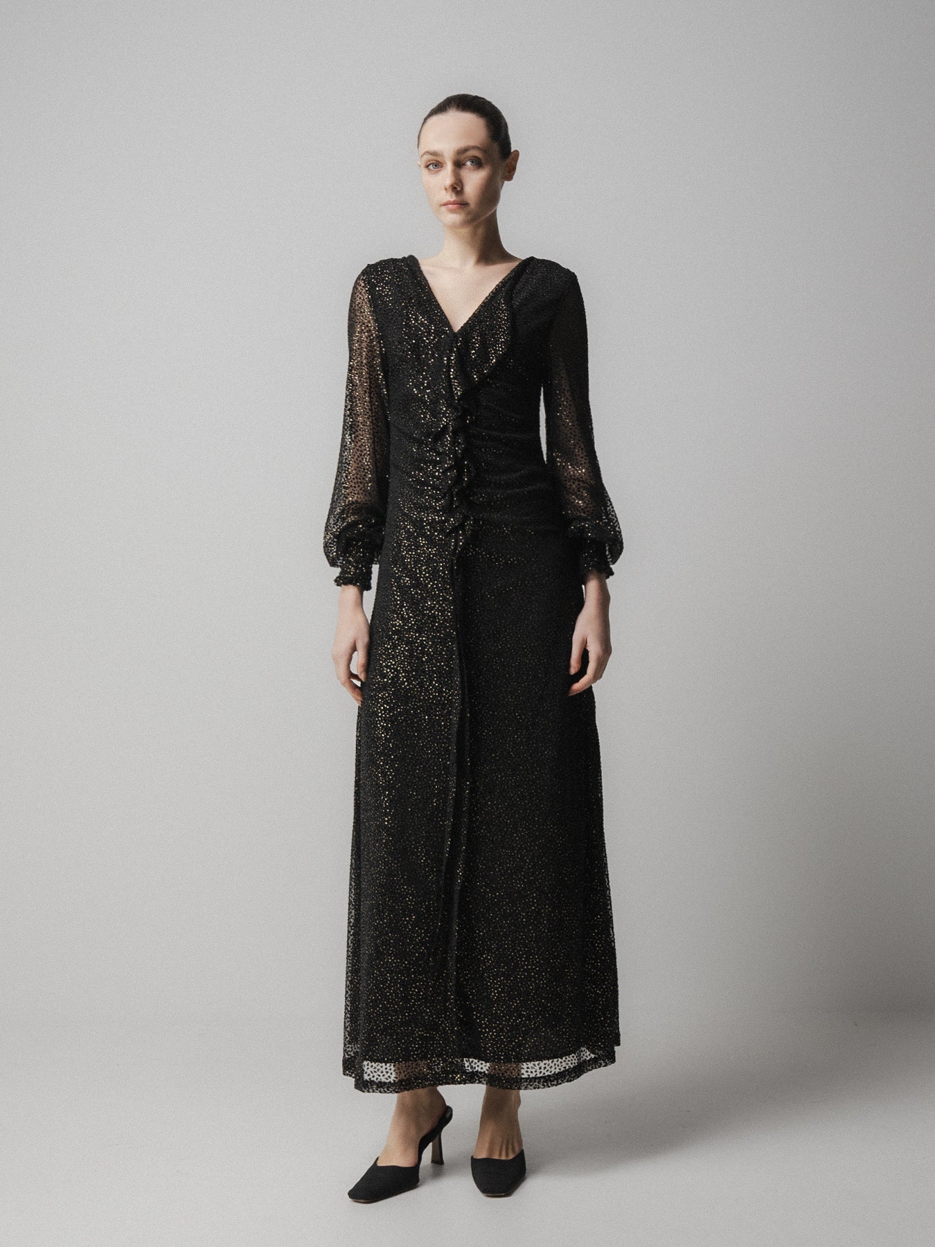 Black Asymmetric Lace Dress