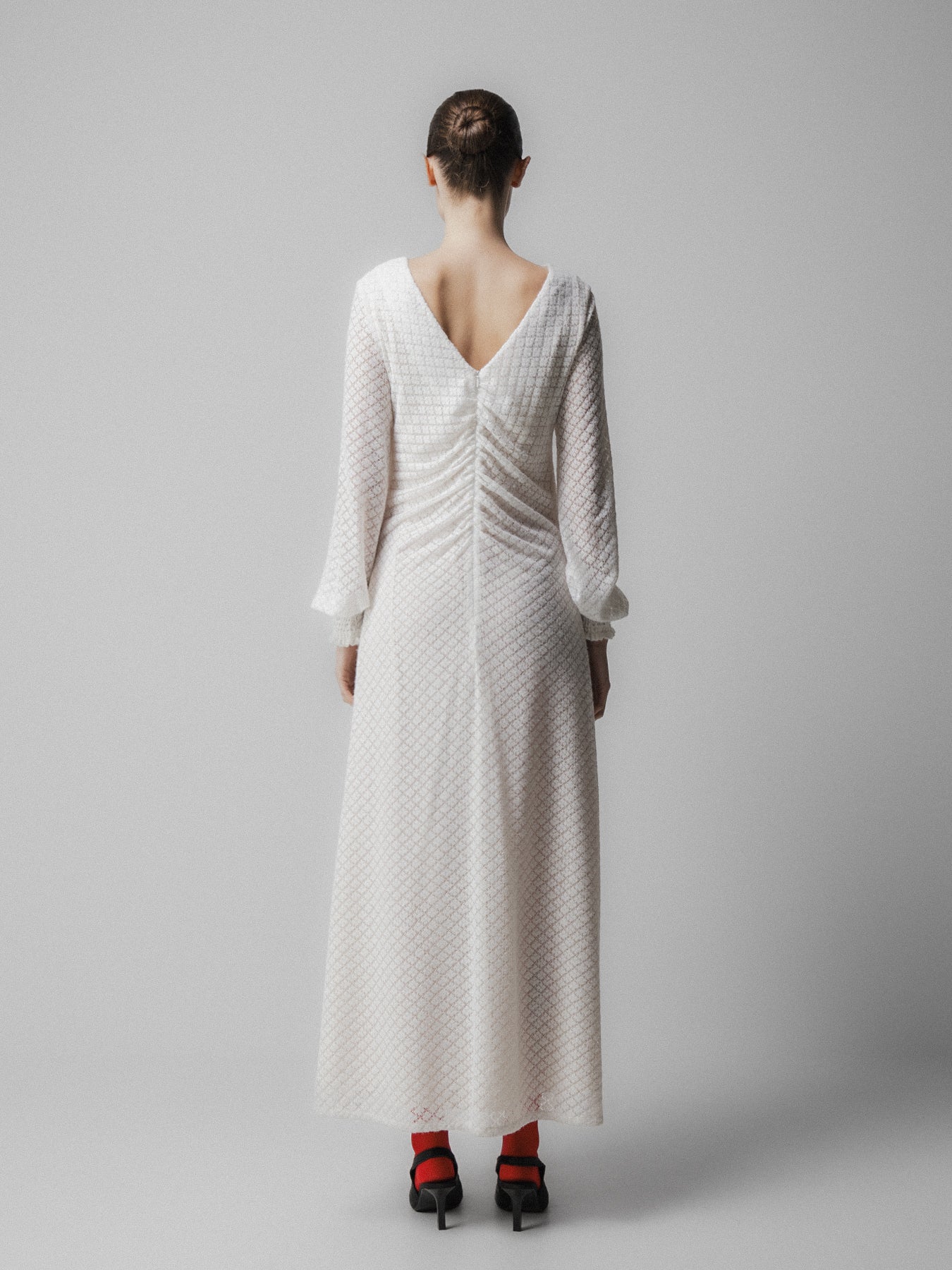White Asymmetric Lace Dress