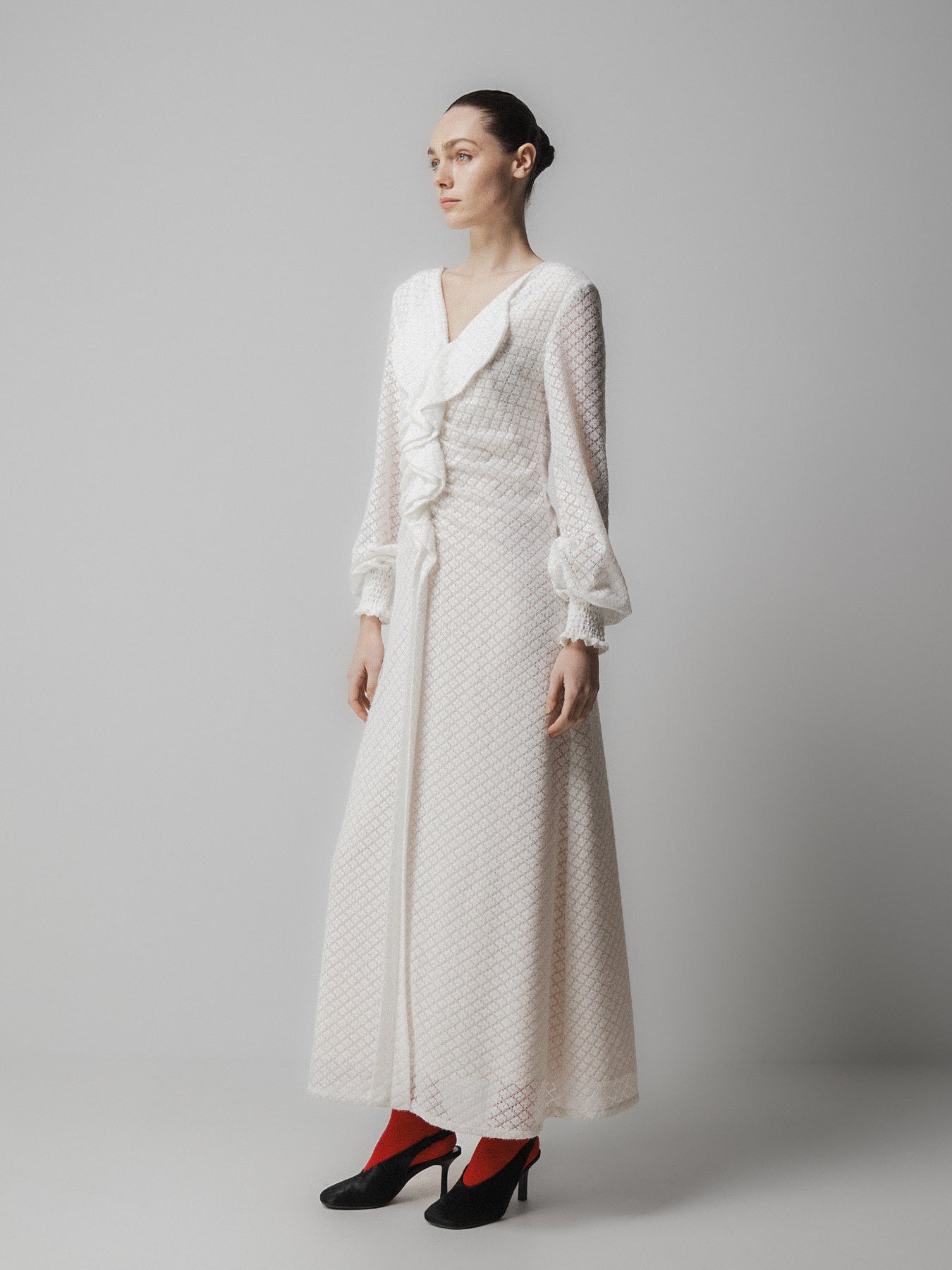 White Asymmetric Lace Dress