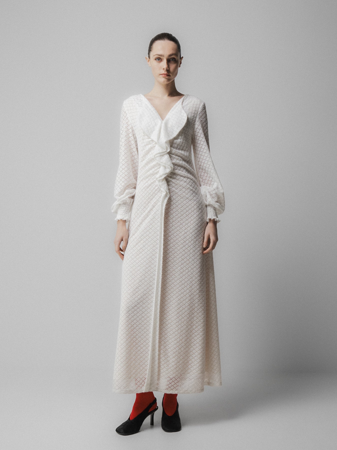 White Asymmetric Lace Dress
