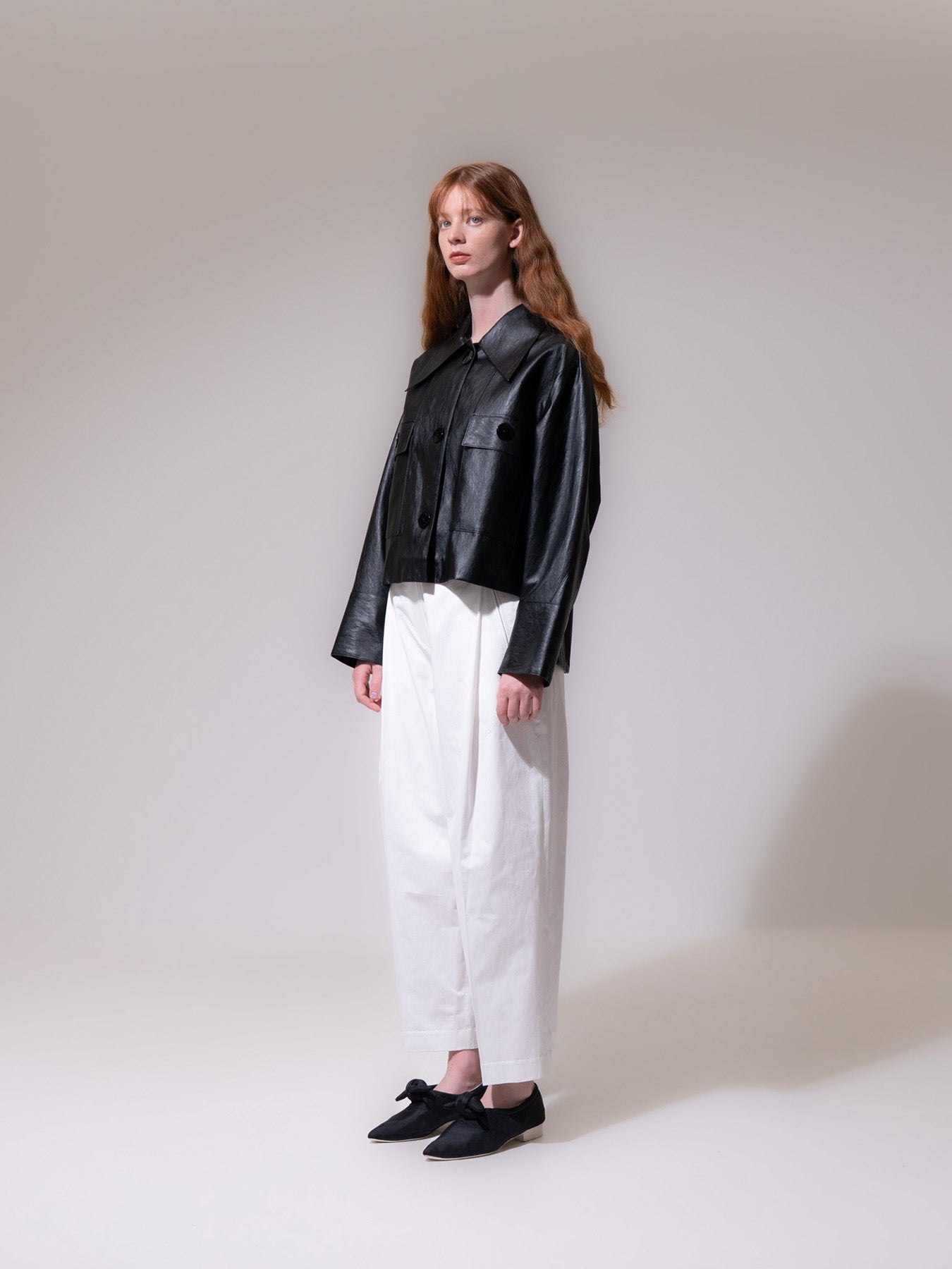 Black High-Low Vegan Leather Jacket