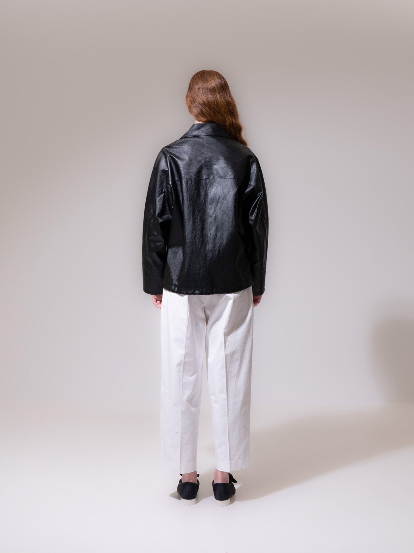 Black High-Low Vegan Leather Jacket