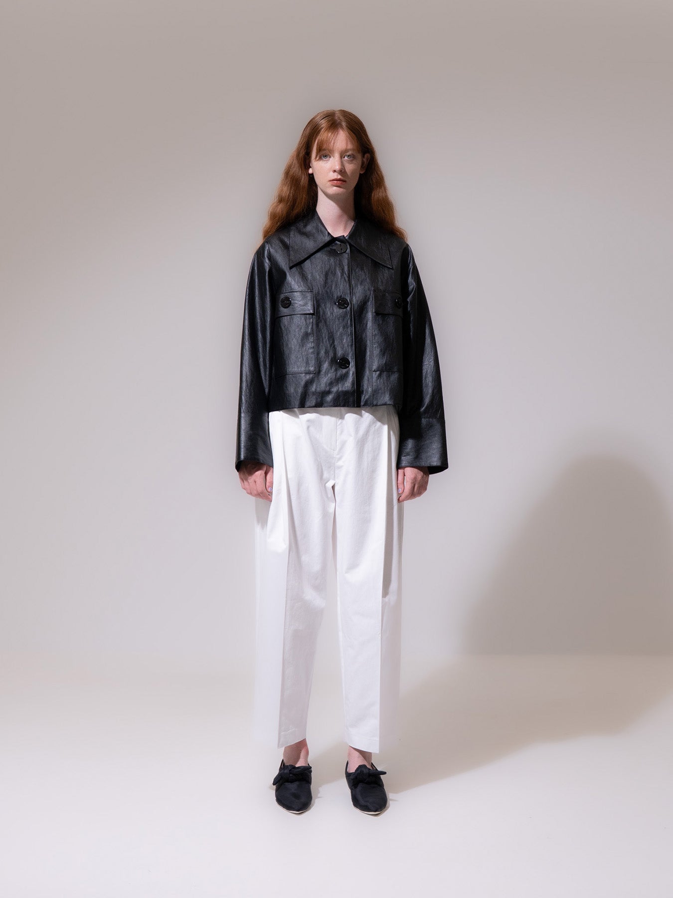 Black High-Low Vegan Leather Jacket