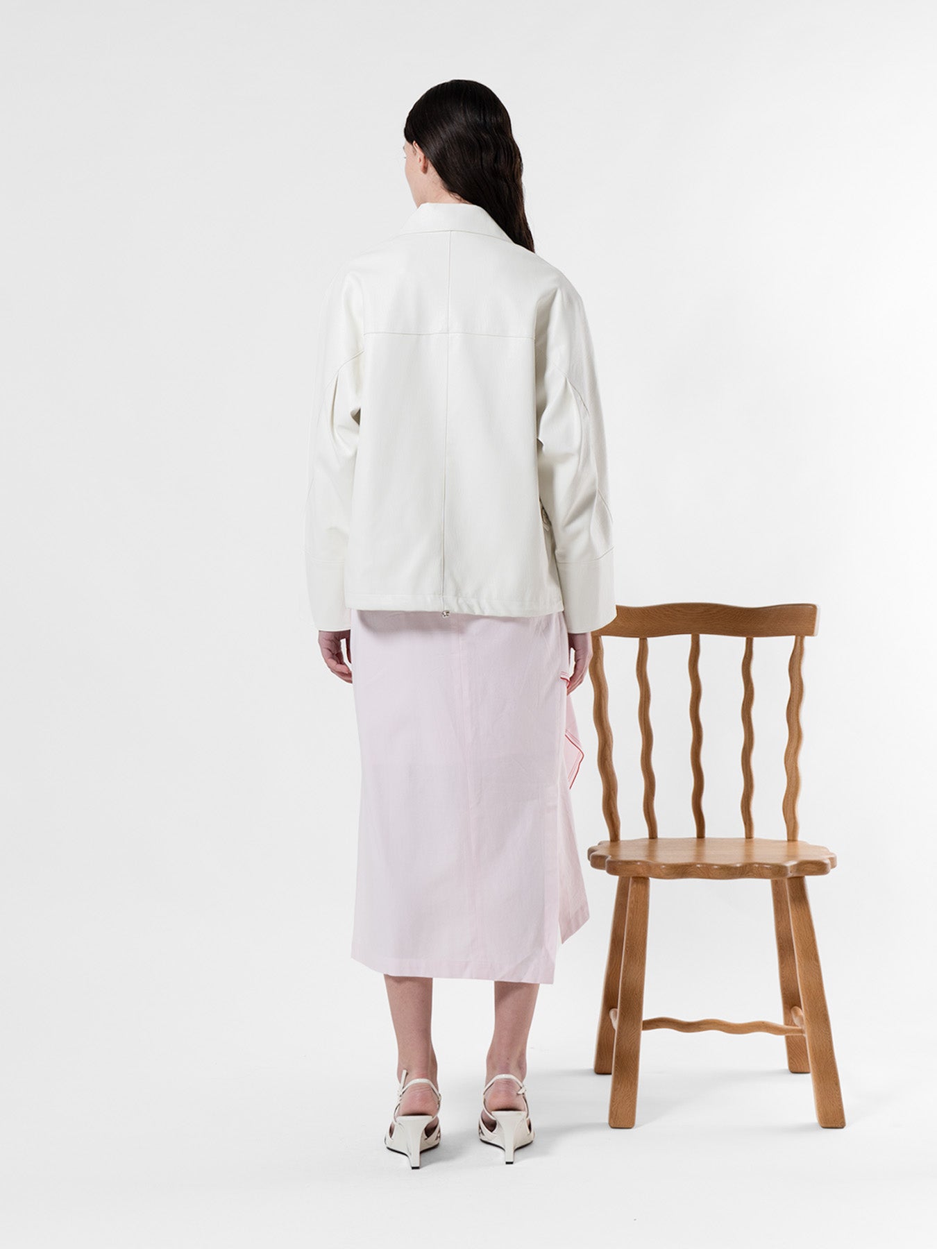 AMATERAS Vegan leather city jacket アイボリー White High-Low Vegan Leather Jacket – EMIN + PAUL