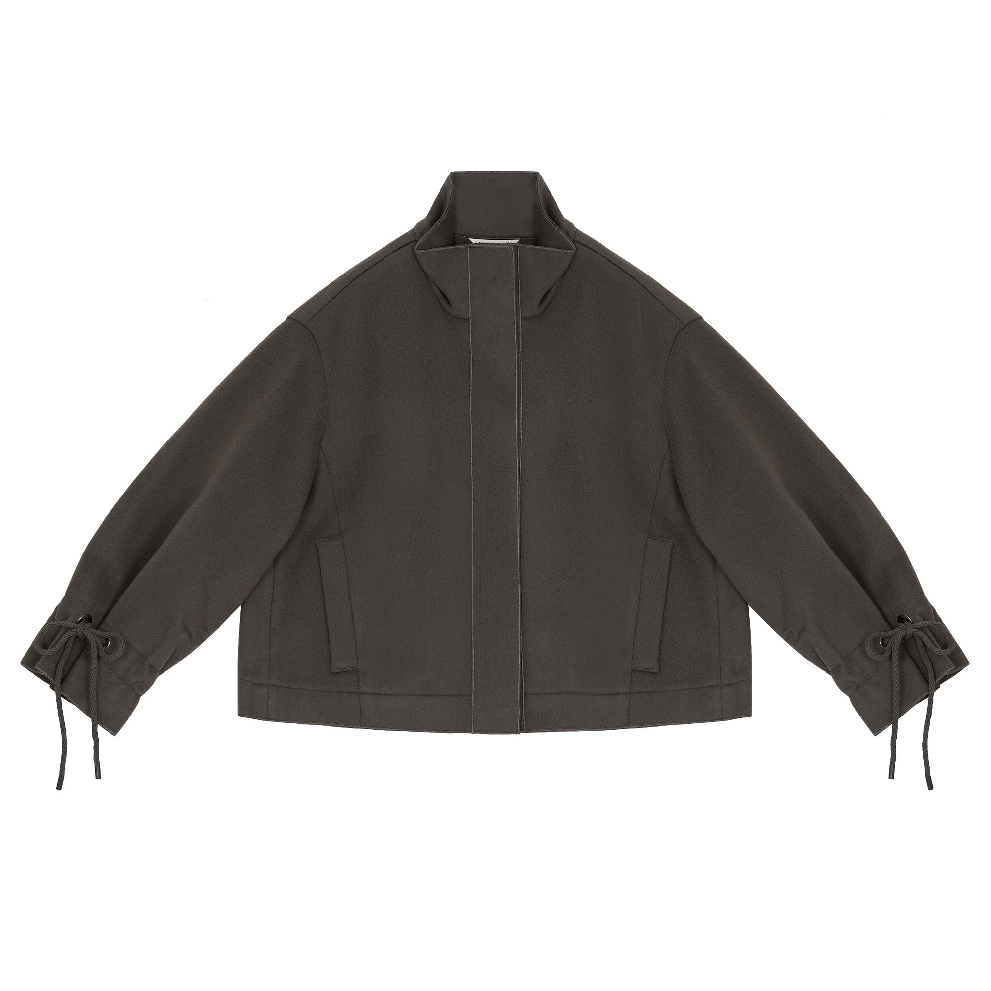 Charcoal Funnel Neck Jacket