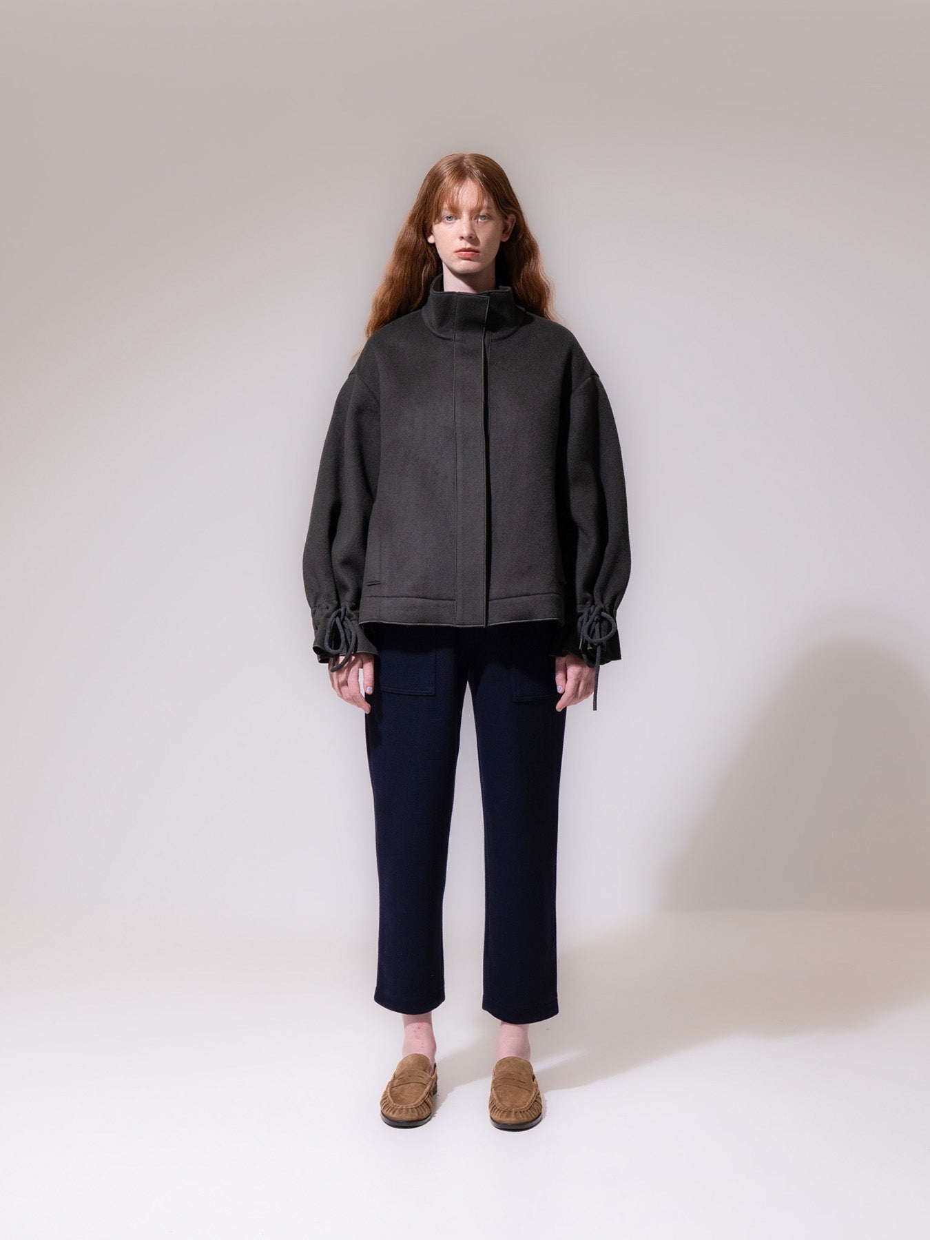 Charcoal Funnel Neck Jacket