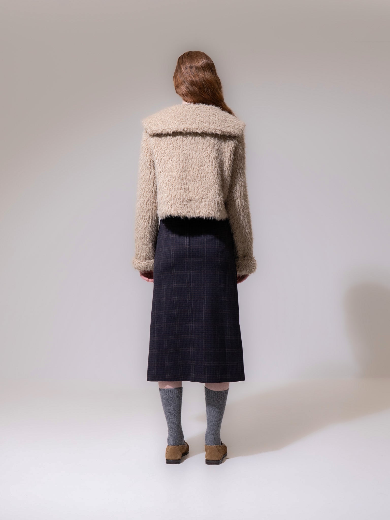 Beige Faux Shearling Toggle Jacket