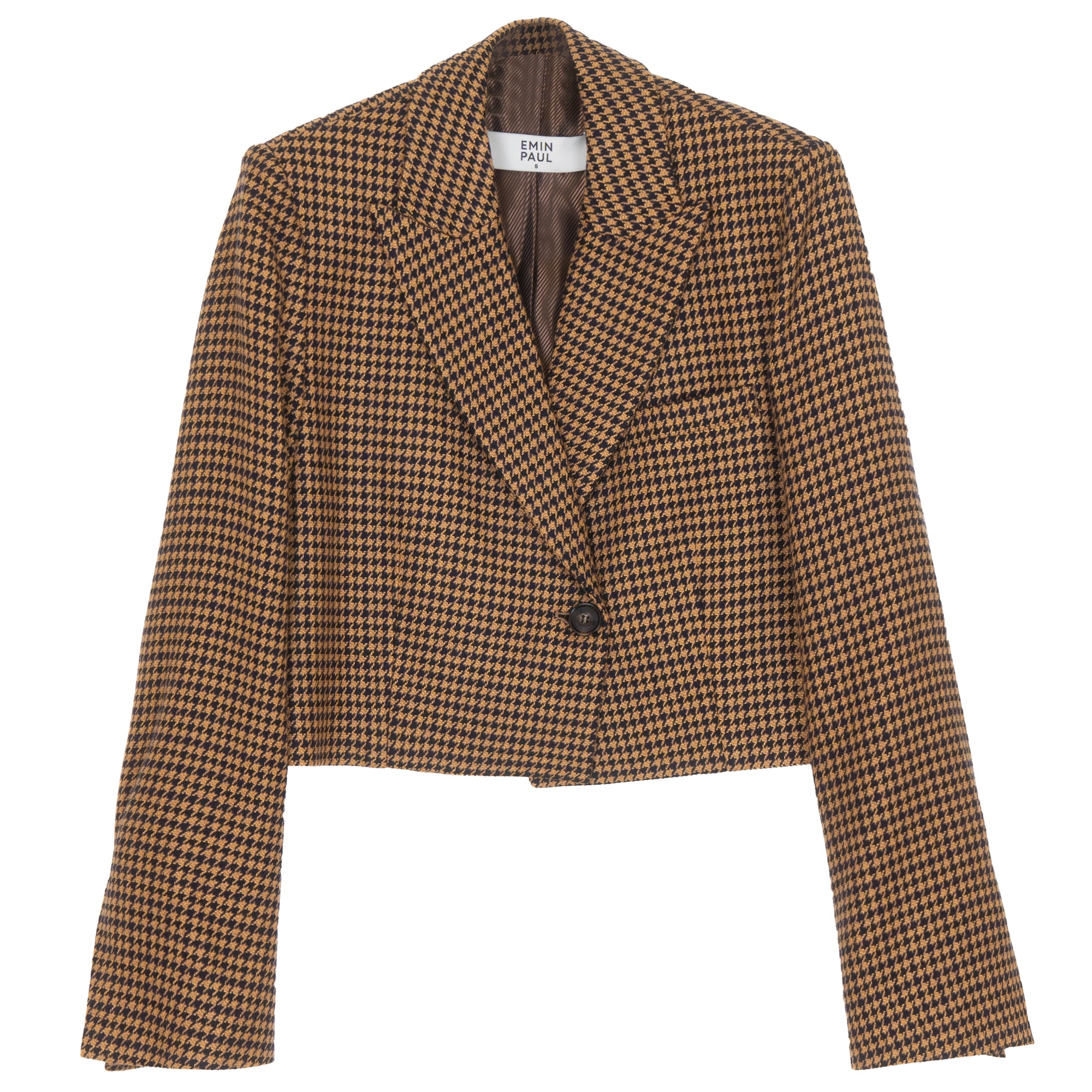 Houndstooth Cropped Blazer