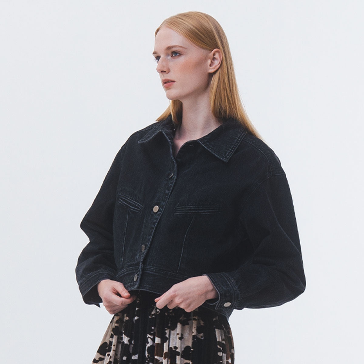 Black Cropped Denim Jacket