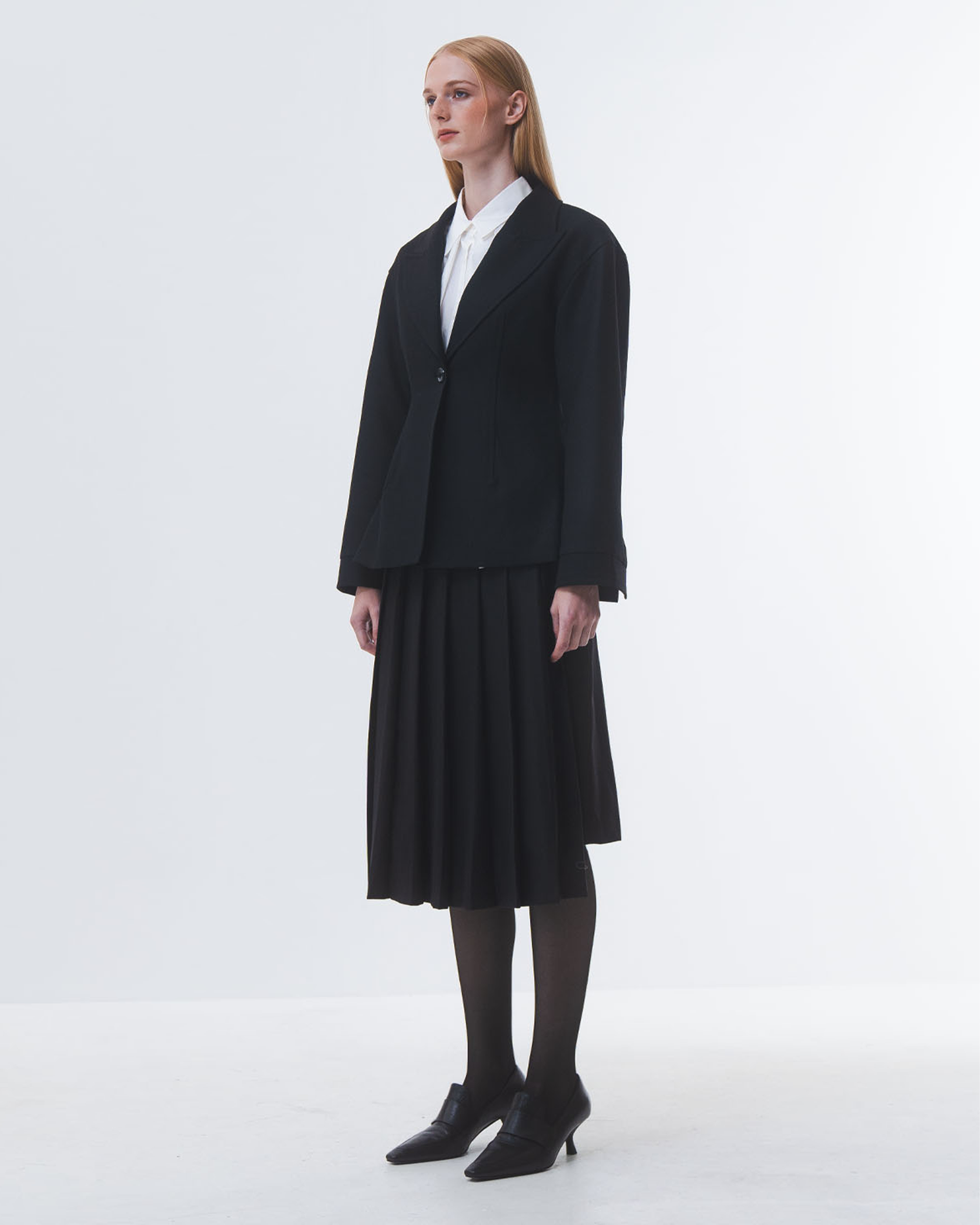 Black Curved Blazer