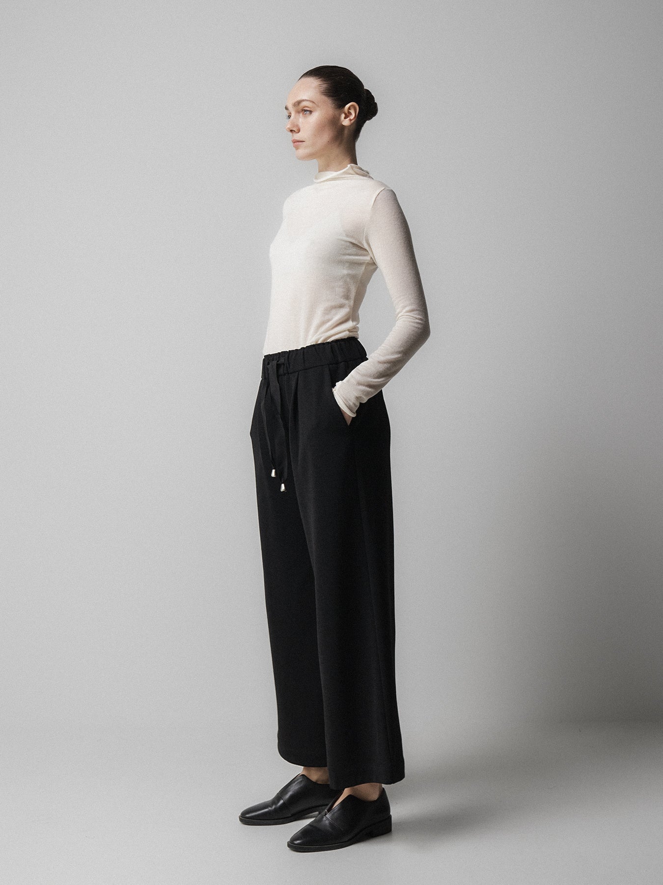 Black Ribbon Tie Culottes