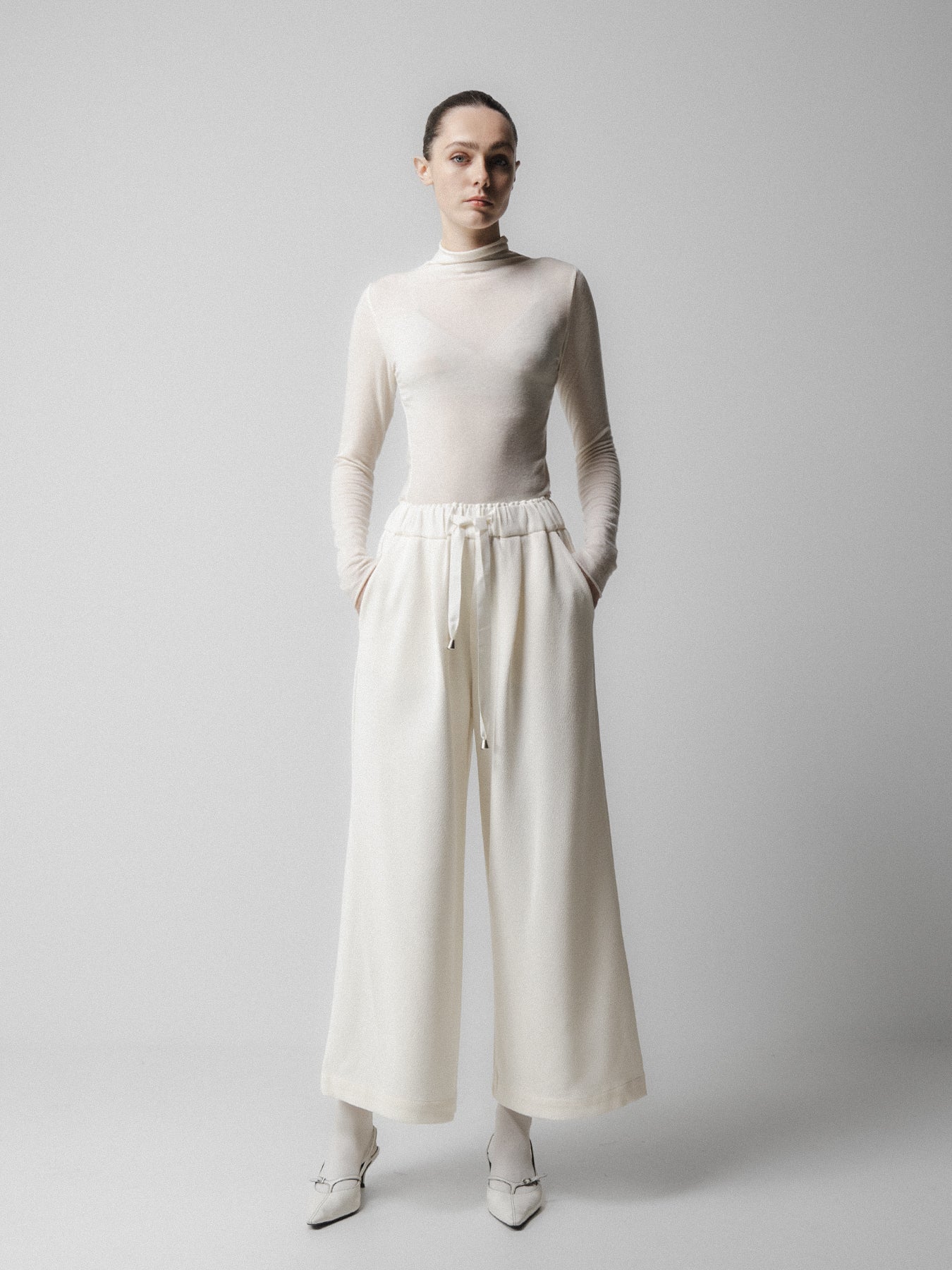 White Ribbon Tie Culottes