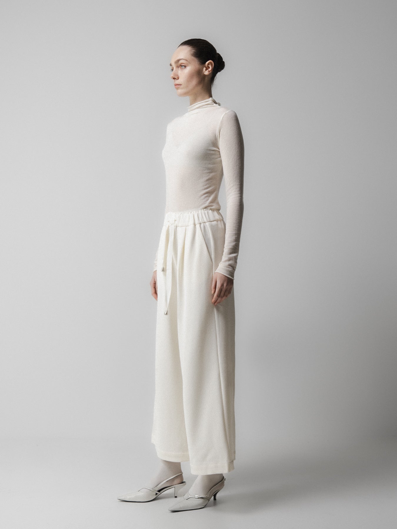 White Ribbon Tie Culottes