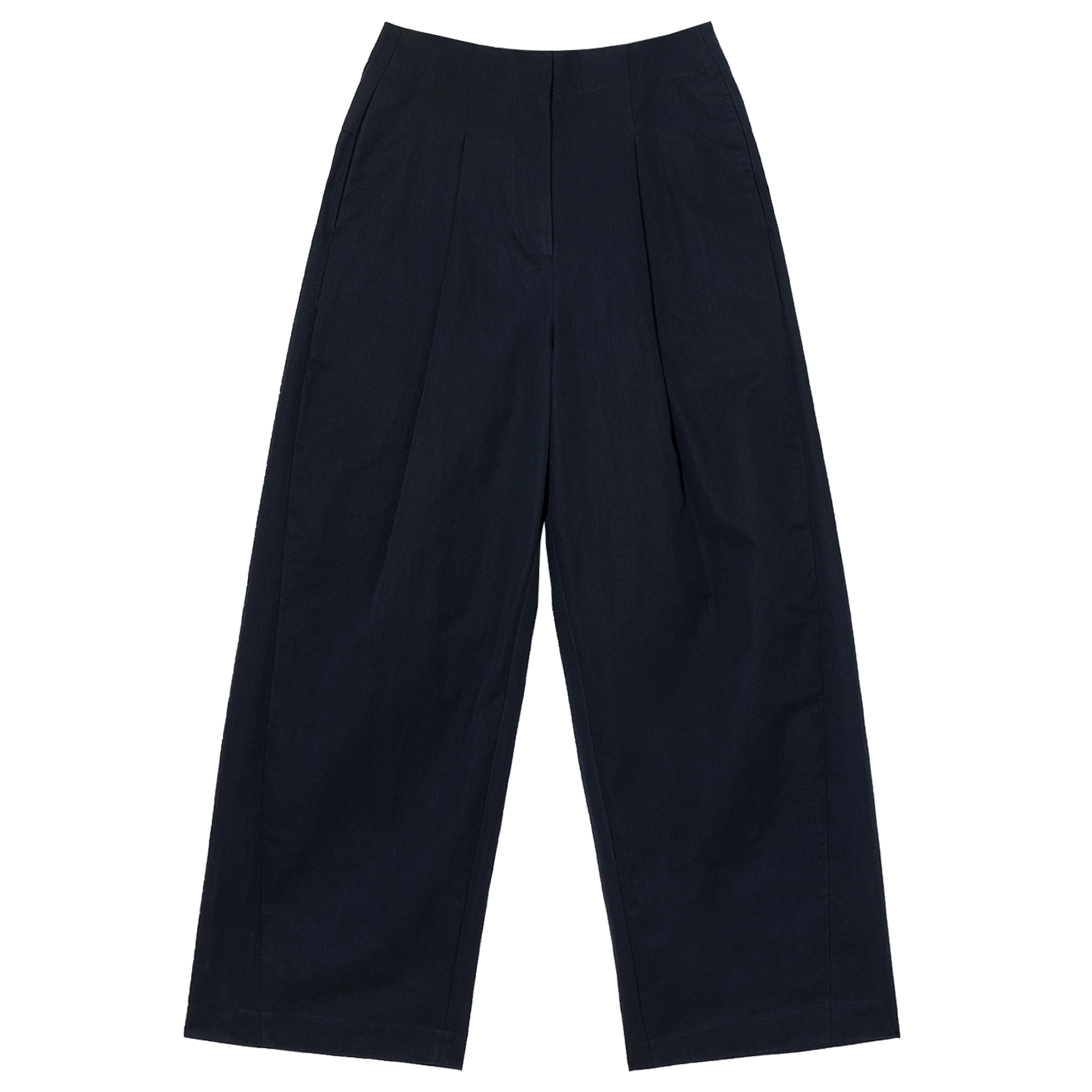 Navy Pleated Trousers