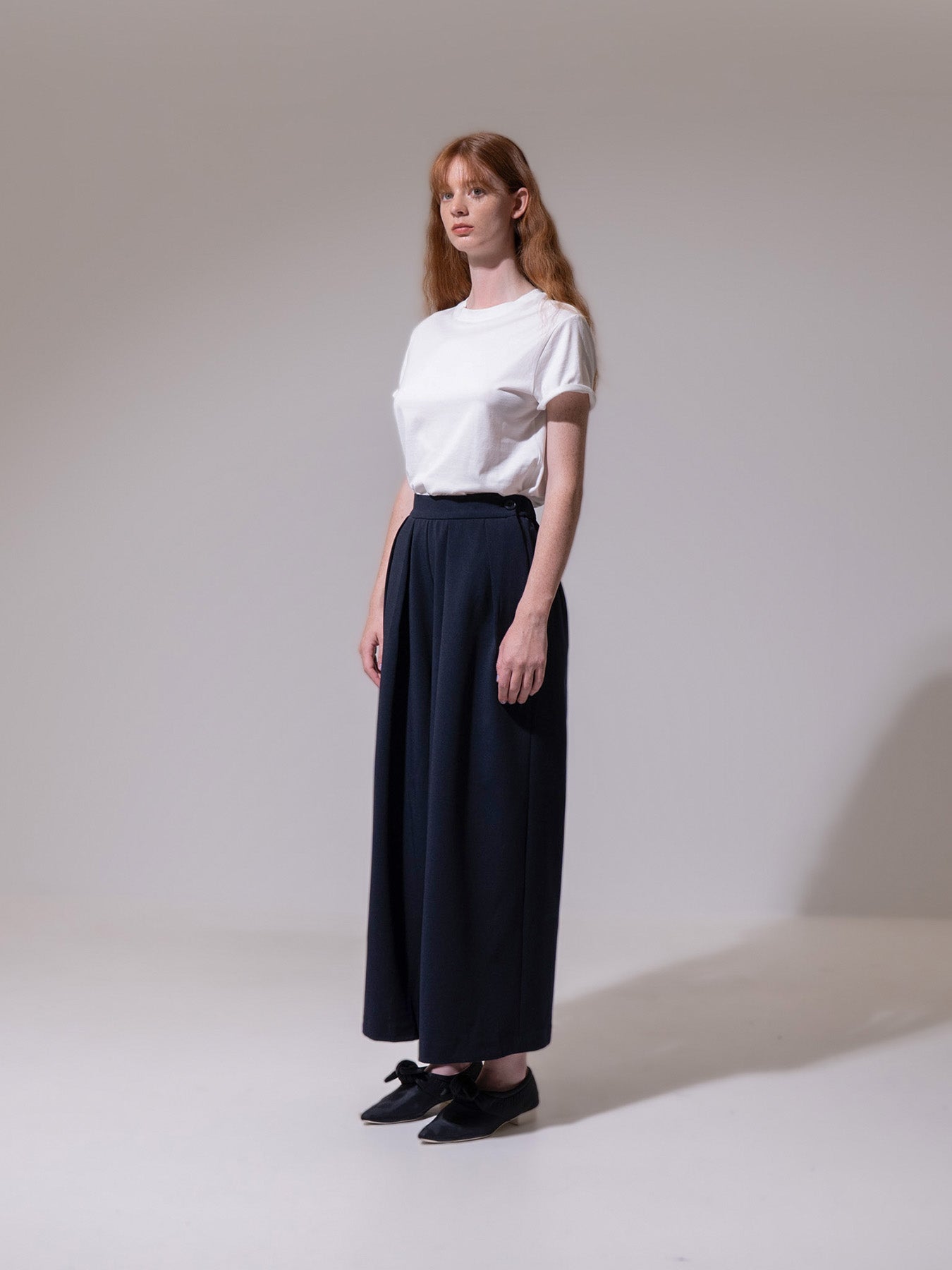 Black Double Pleat Trousers
