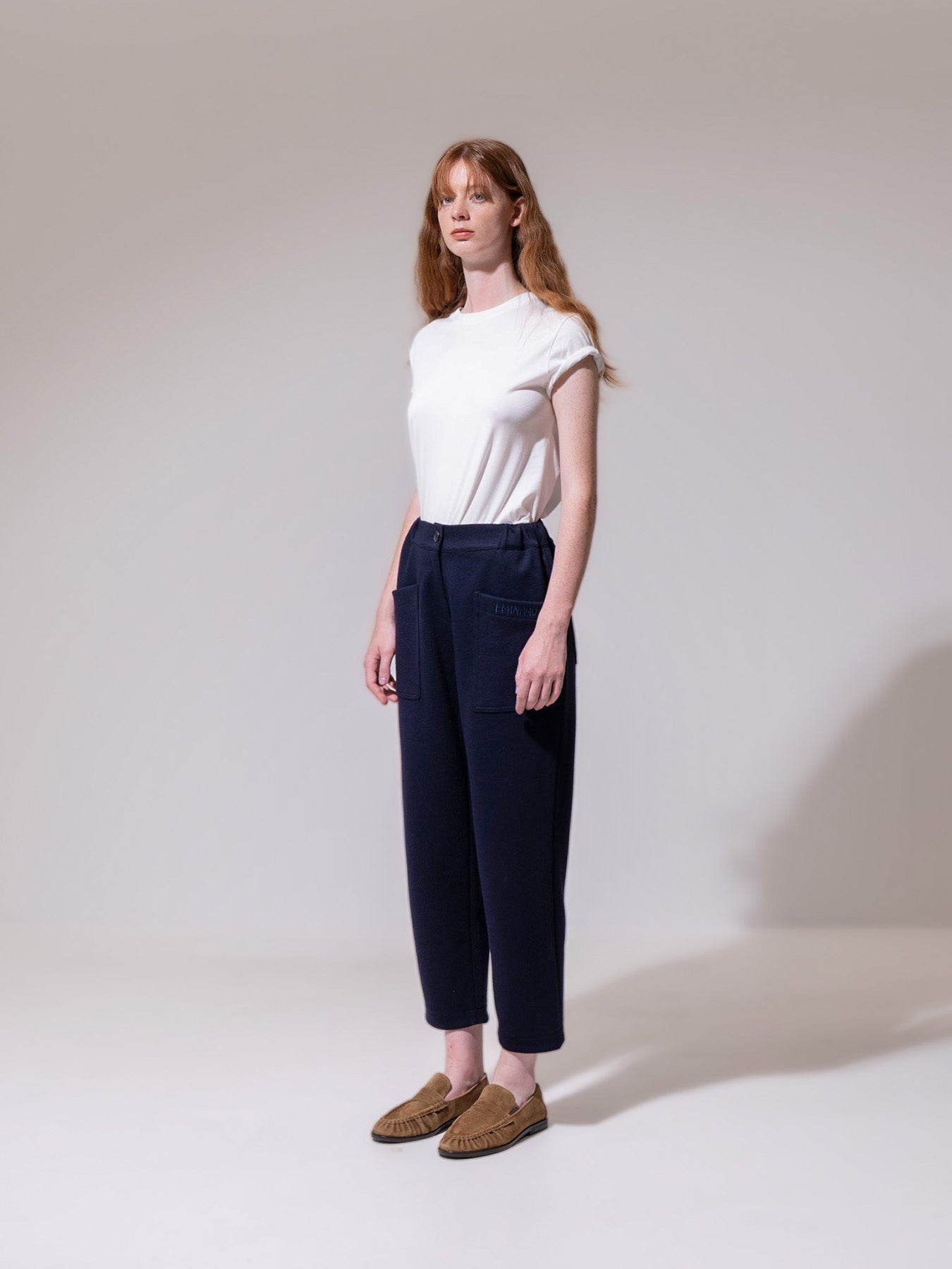 Blue Tapered Cotton Trousers