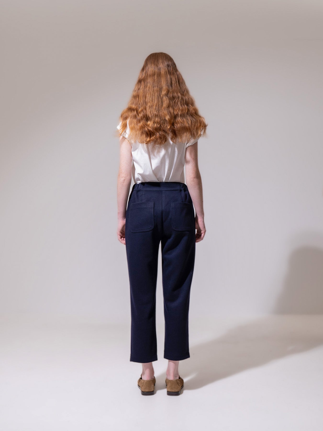 Blue Tapered Cotton Trousers
