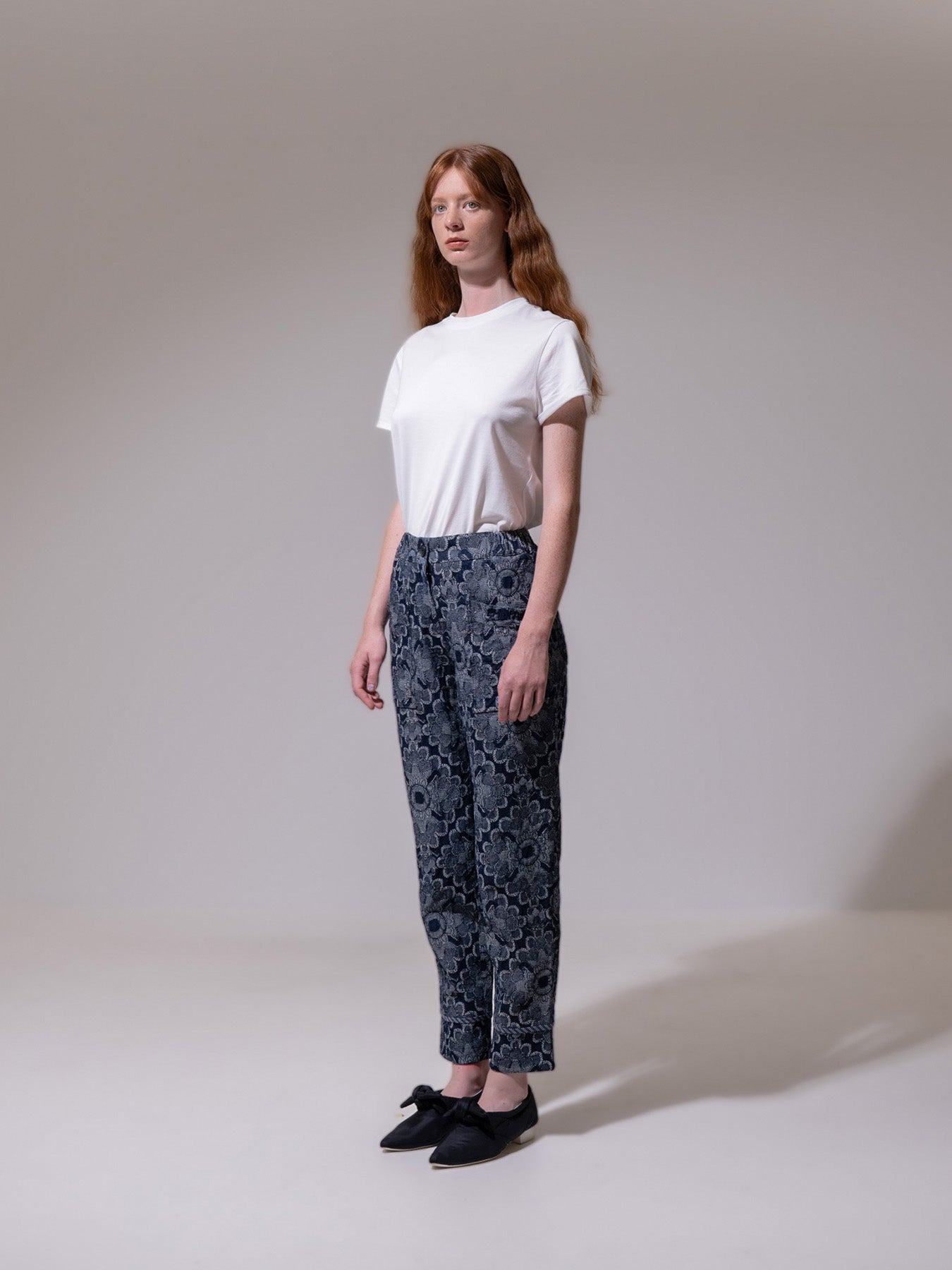 Floral Tapered Cotton Trousers