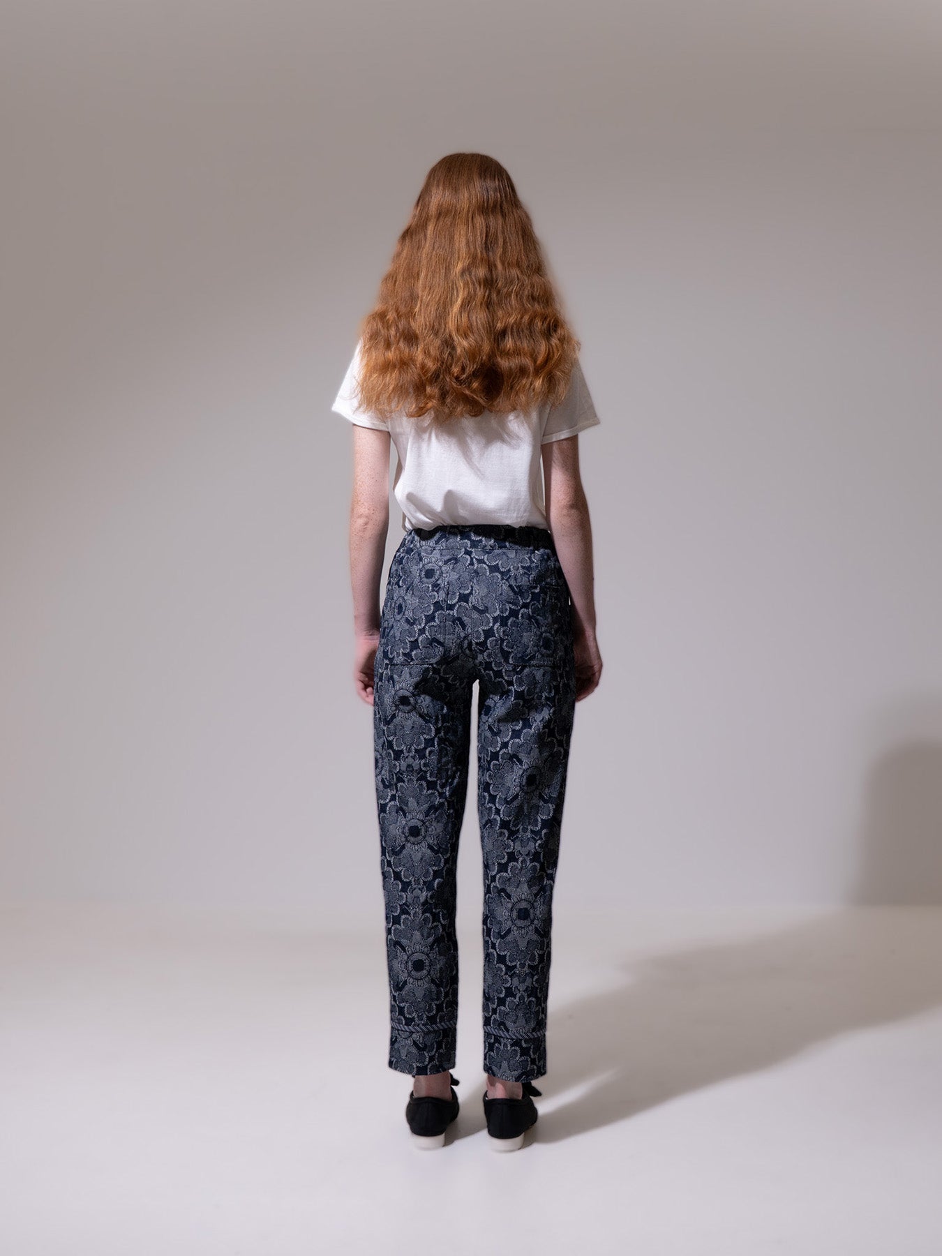 Floral Tapered Cotton Trousers