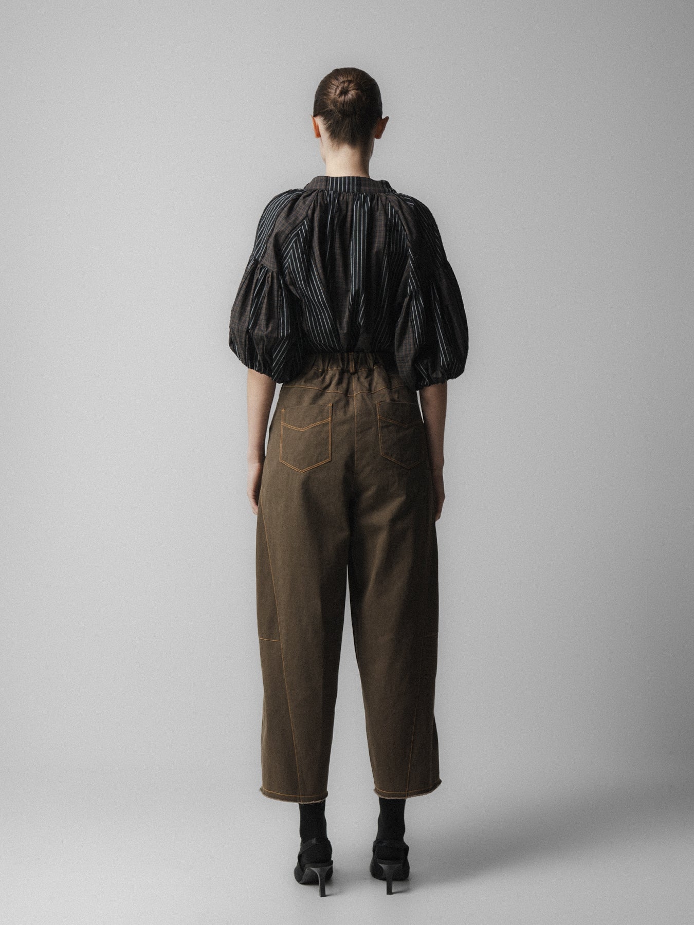 Brown Barrel Leg Trousers