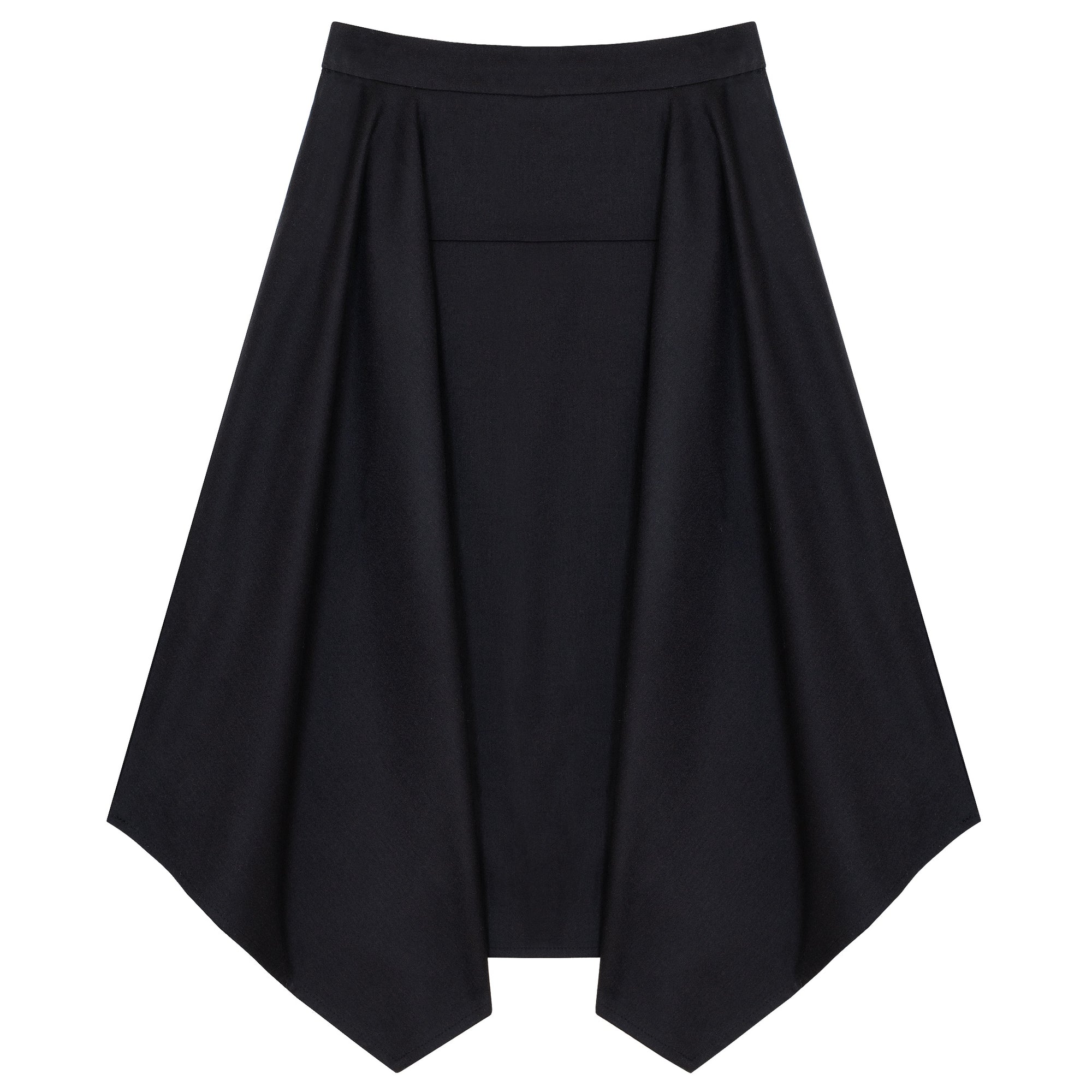 Black Asymmetric Drape Skirt