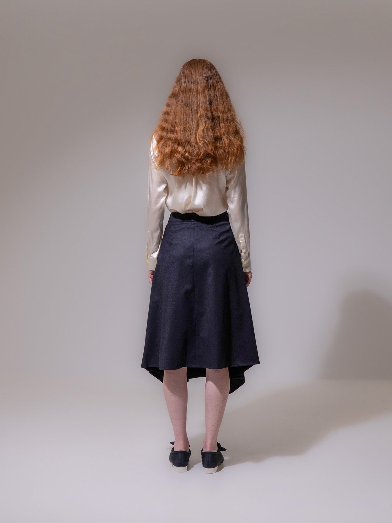 Black Asymmetric Drape Skirt
