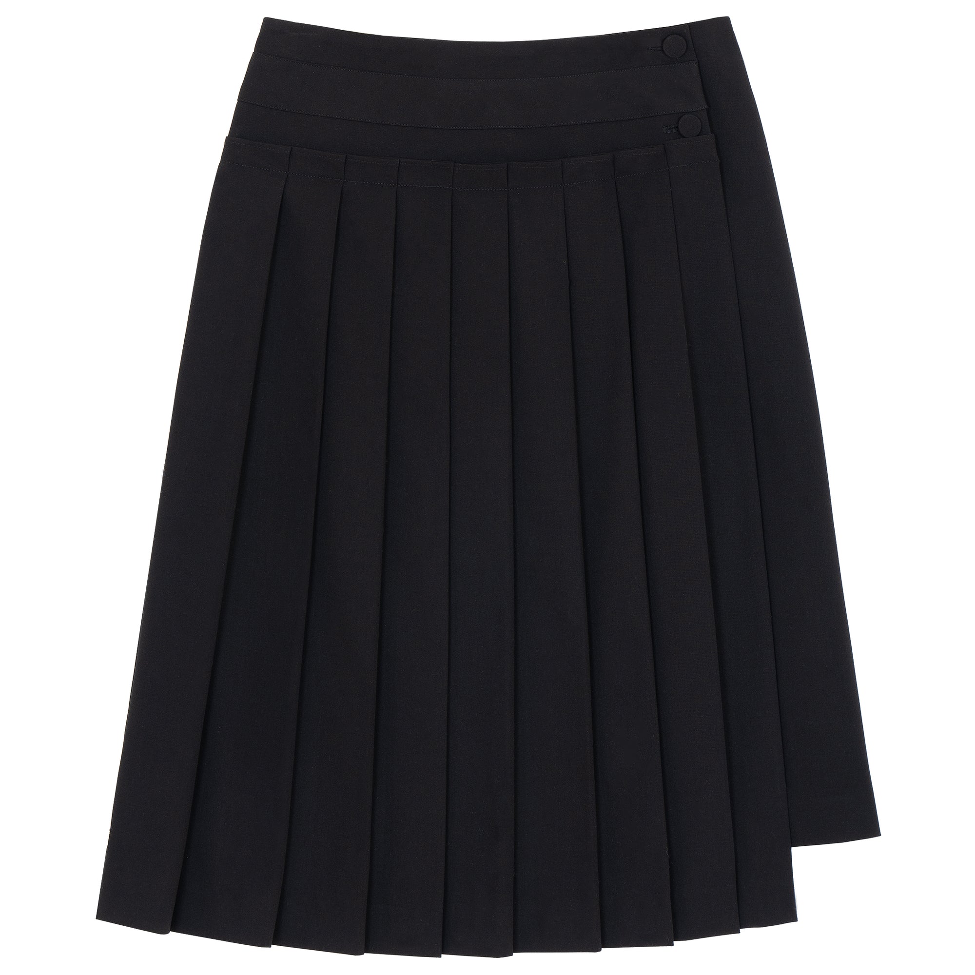 Black Front Pleated Skirt