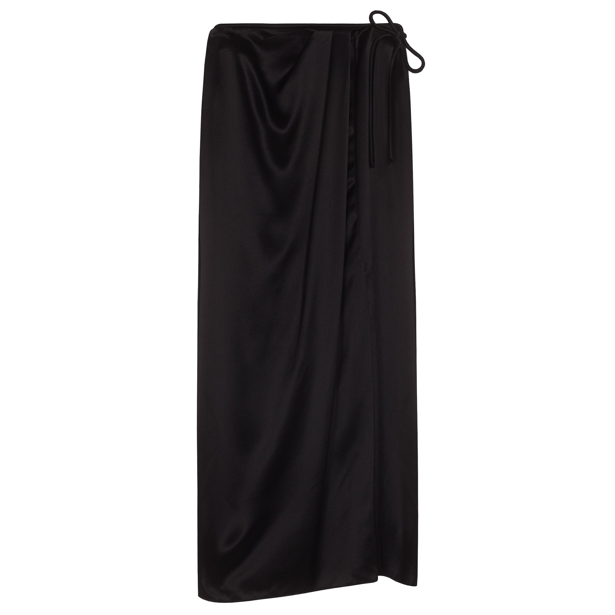 Black Wrap Around Silky Skirt