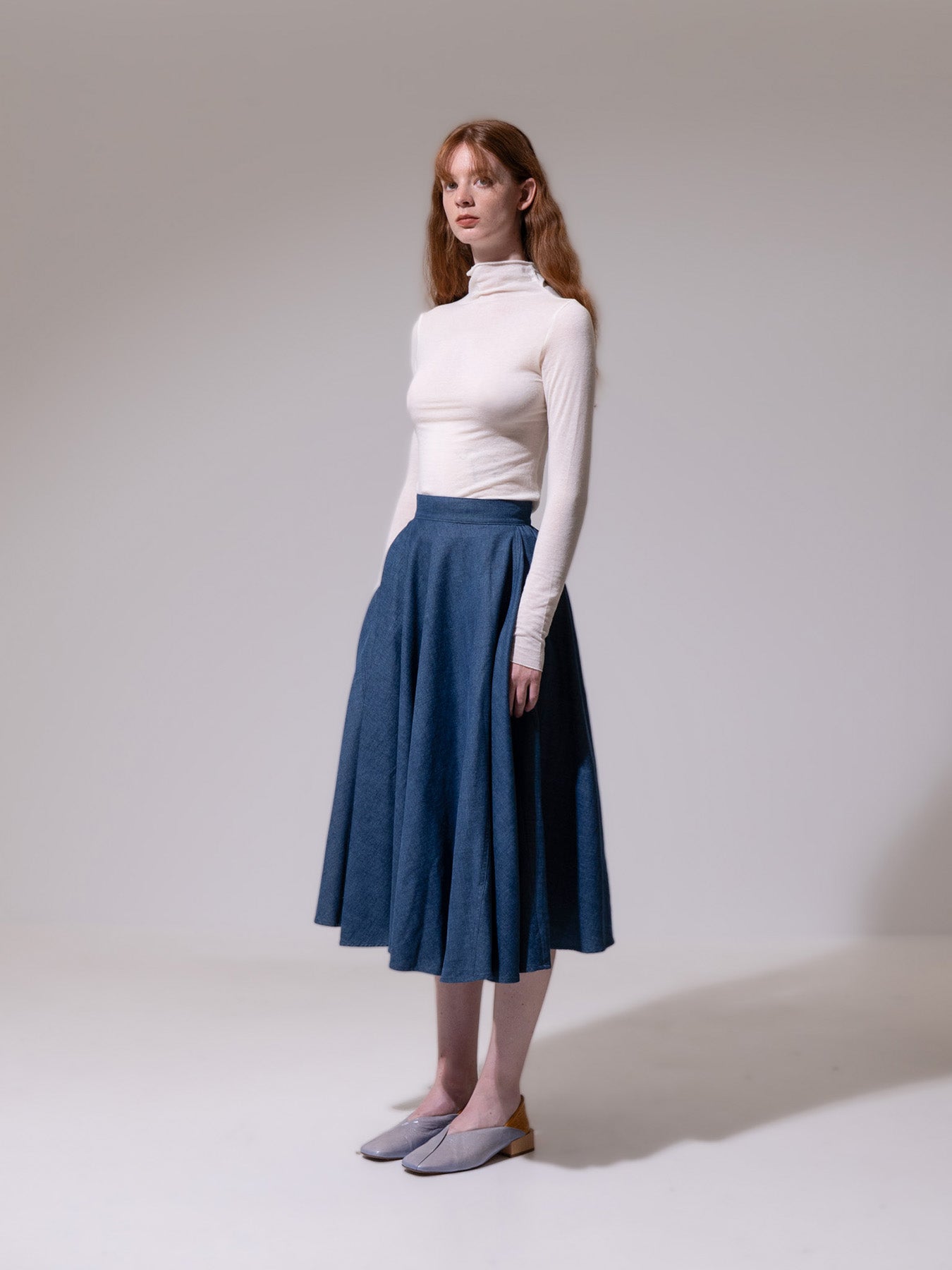 Denim A-Line Cotton Skirt
