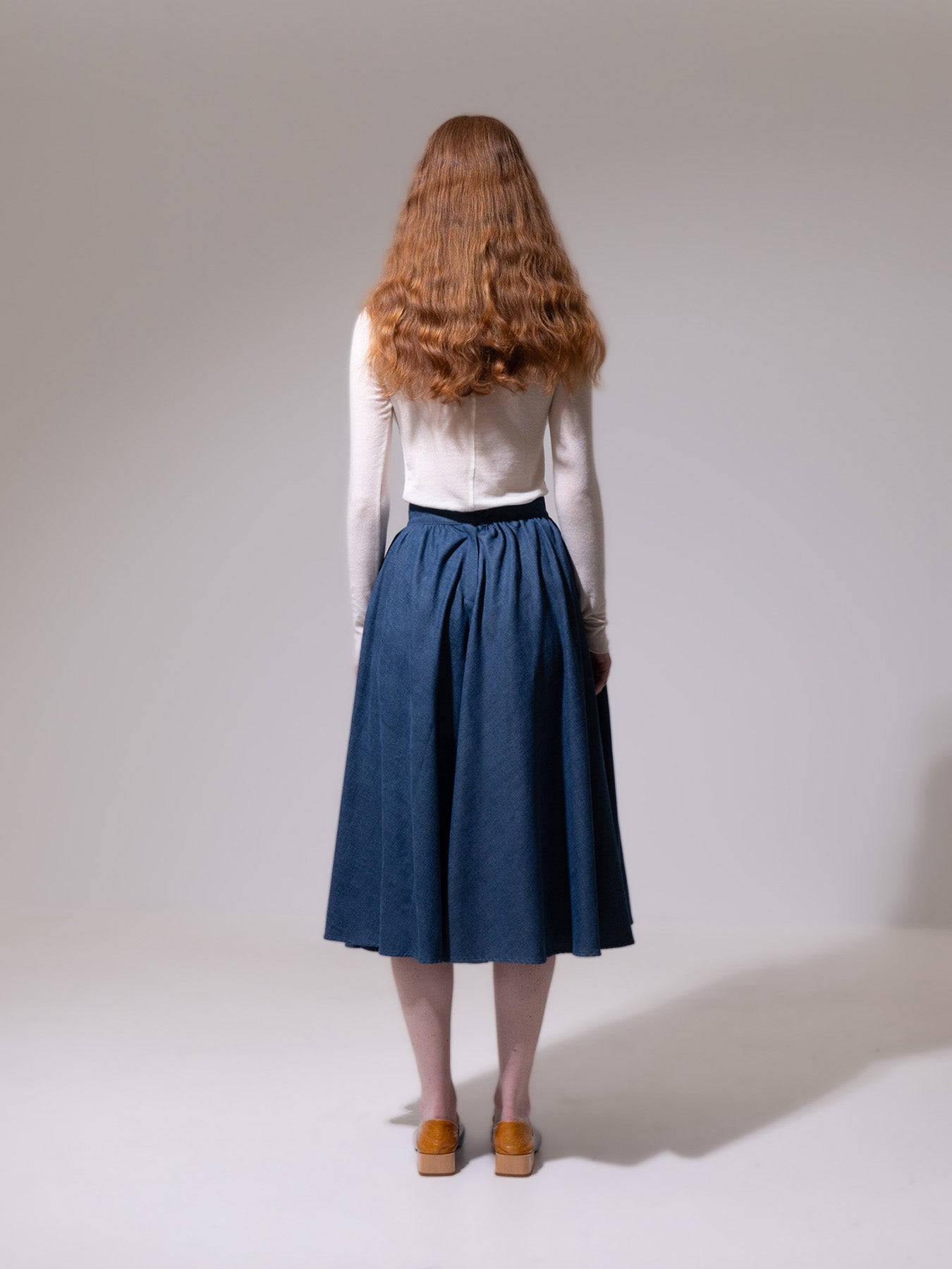 Denim A-Line Cotton Skirt