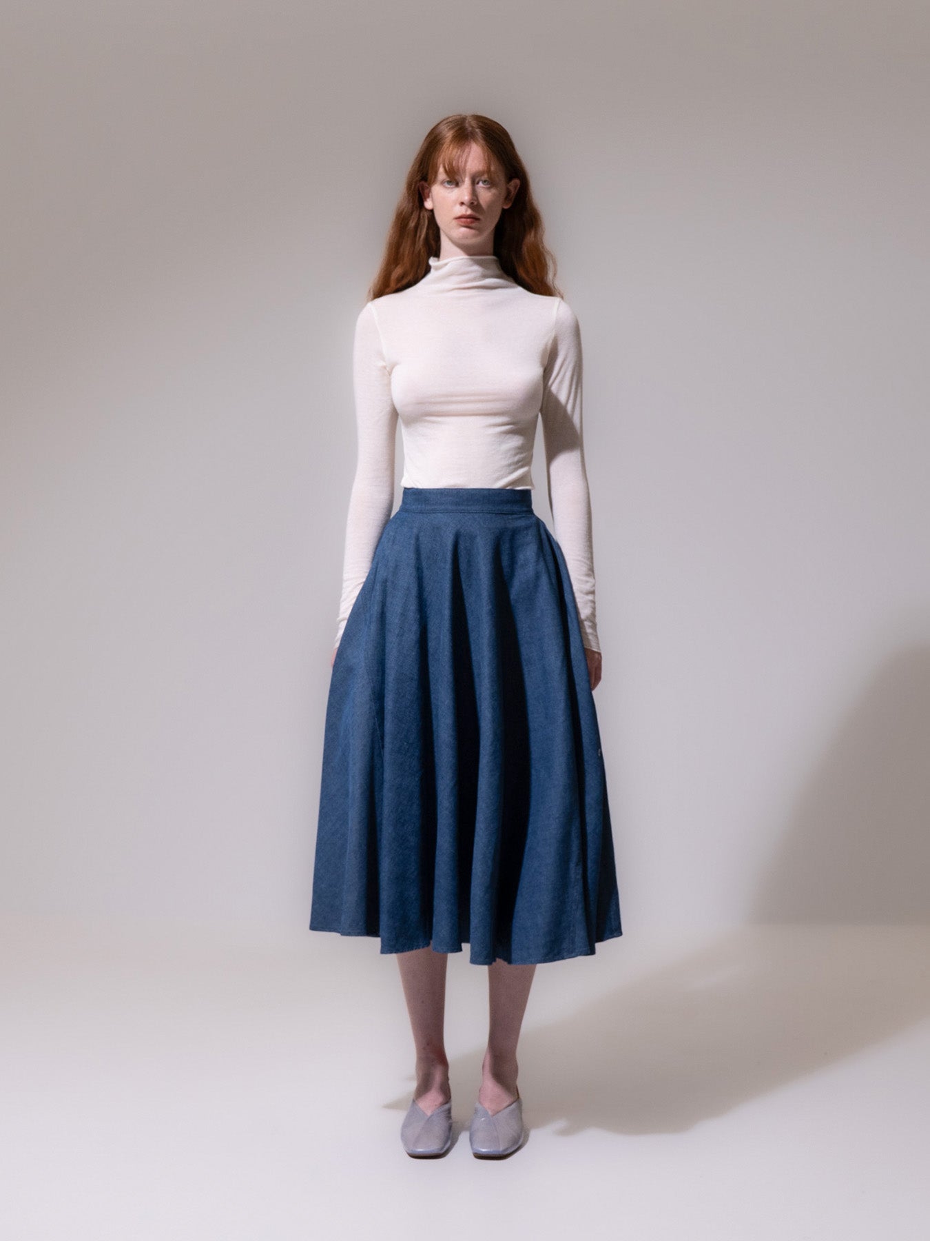 Denim A-Line Cotton Skirt