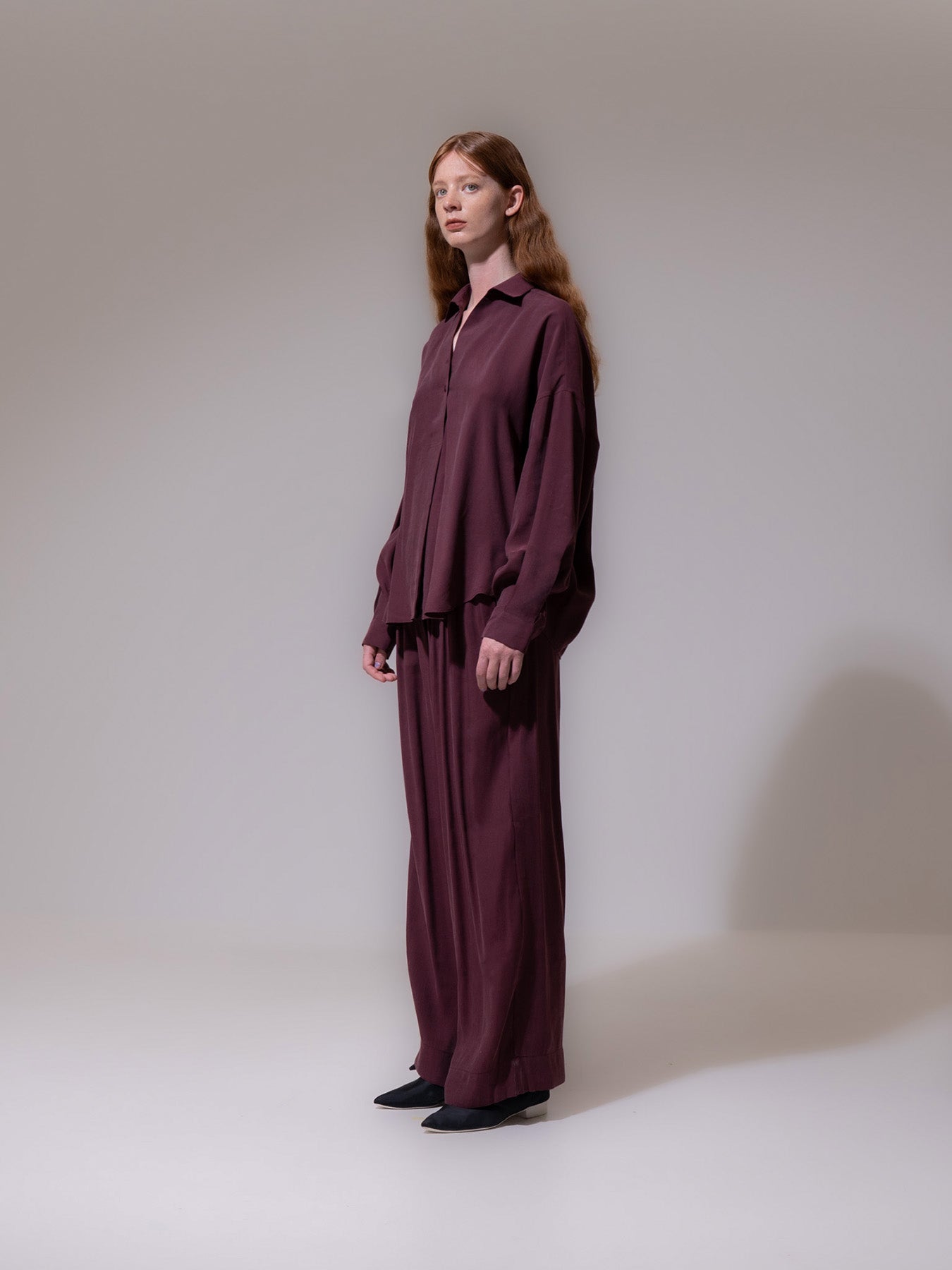Burgundy Fluid Trousers