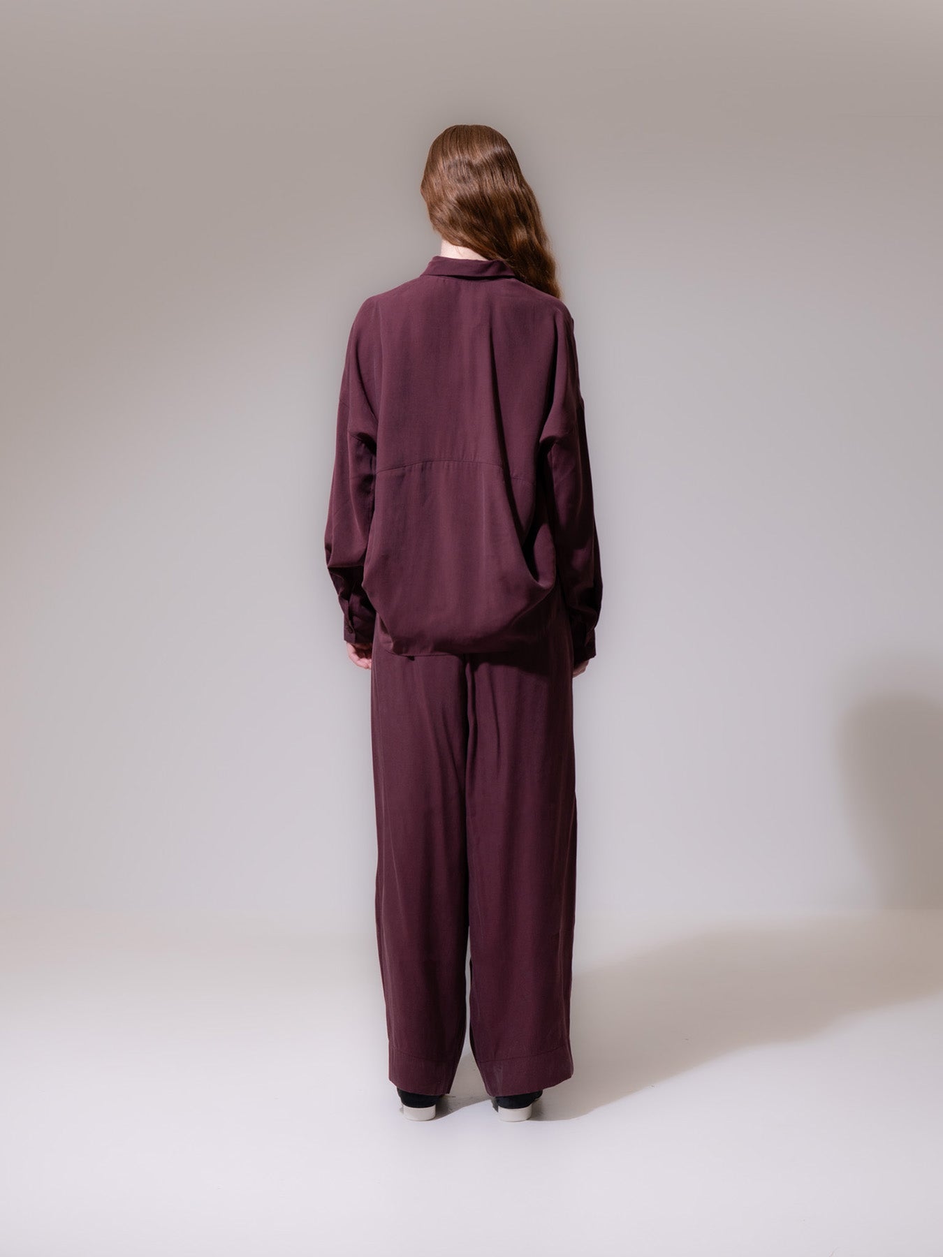 Burgundy Fluid Trousers