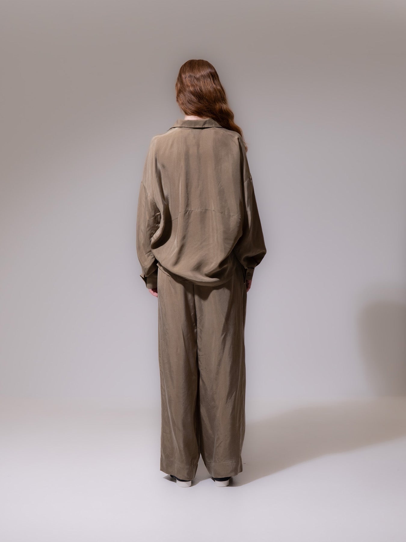 Khaki Fluid Trousers