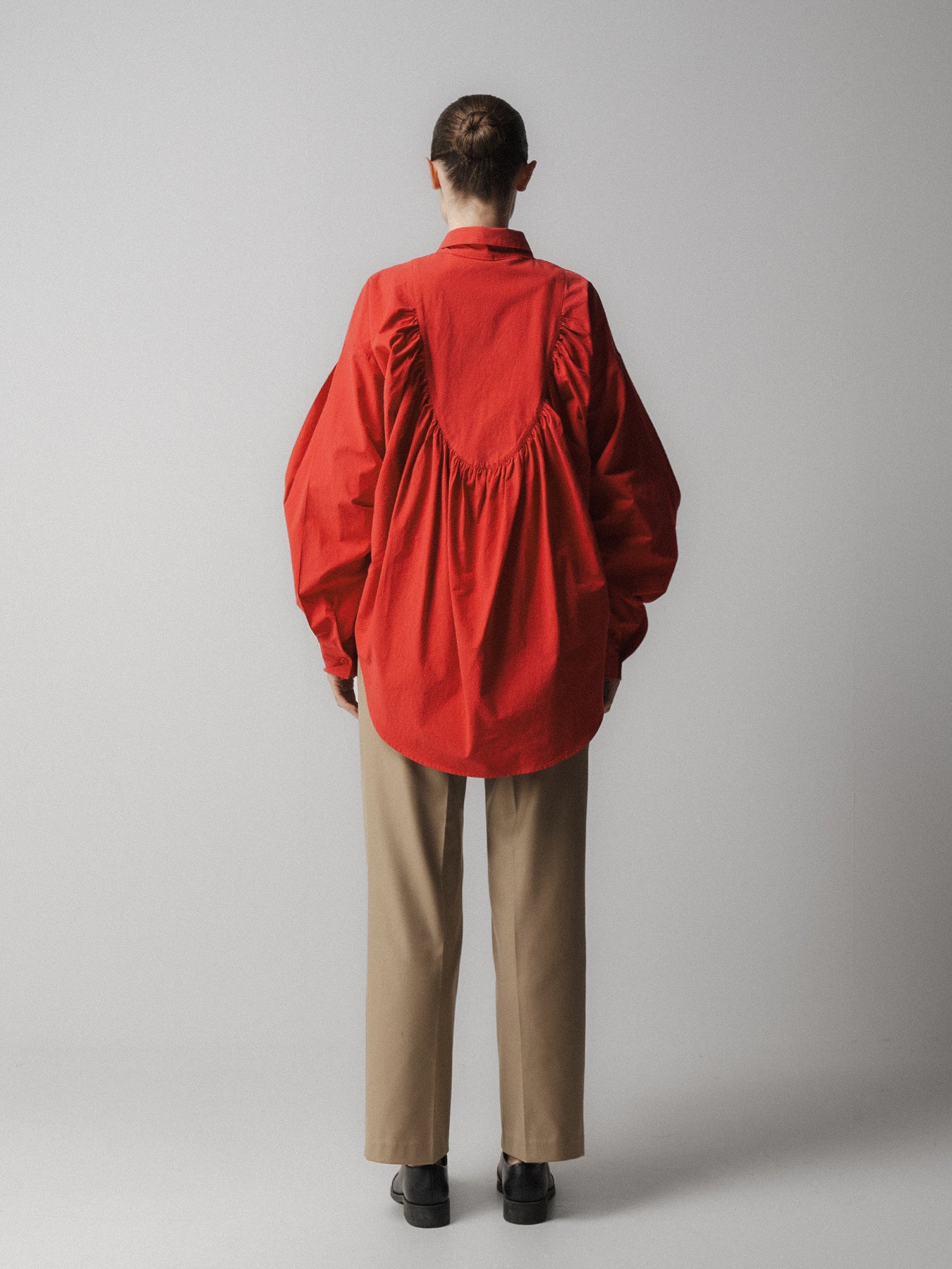 Red Back Gathered Shirt