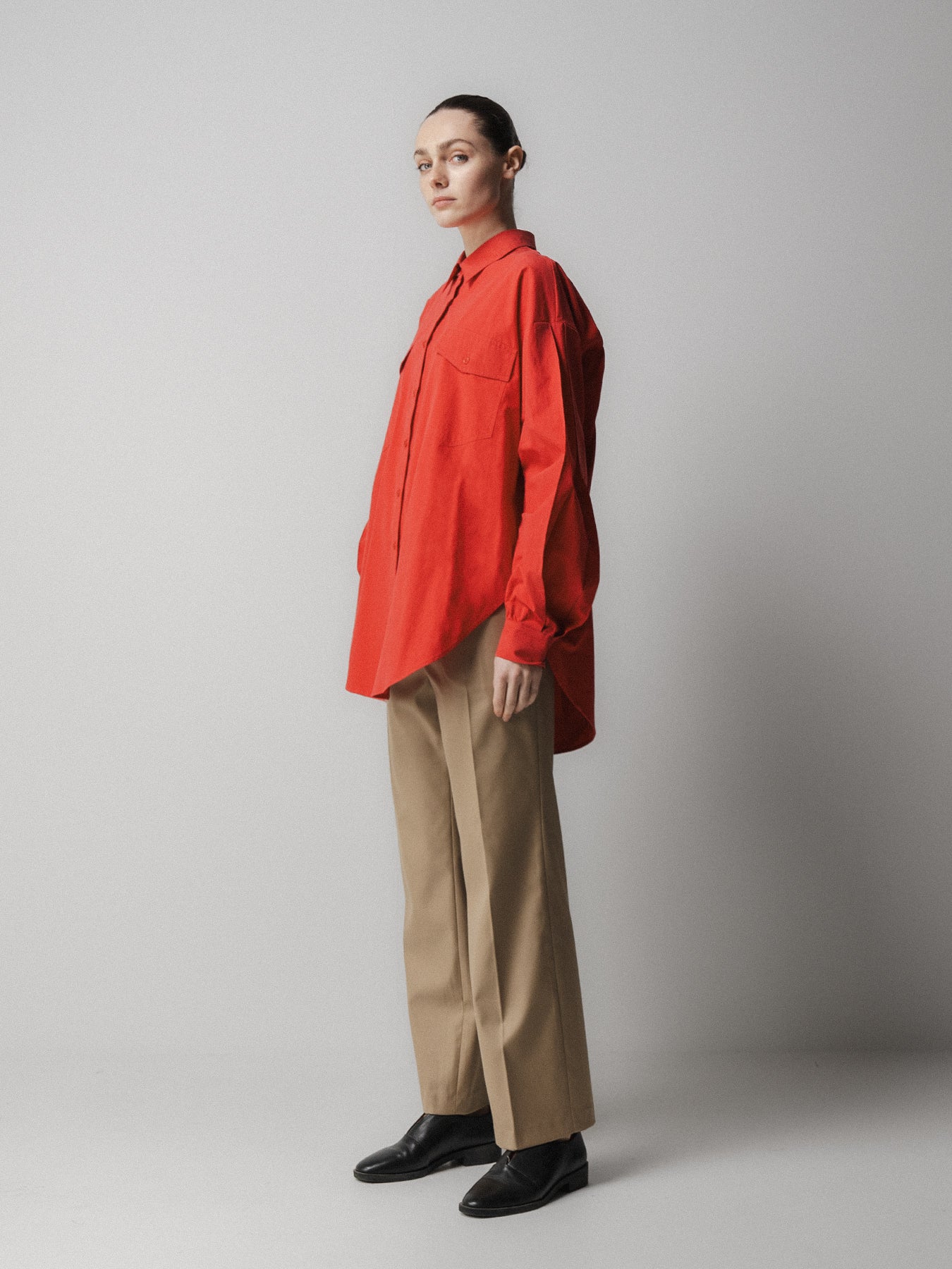 Red Back Gathered Shirt