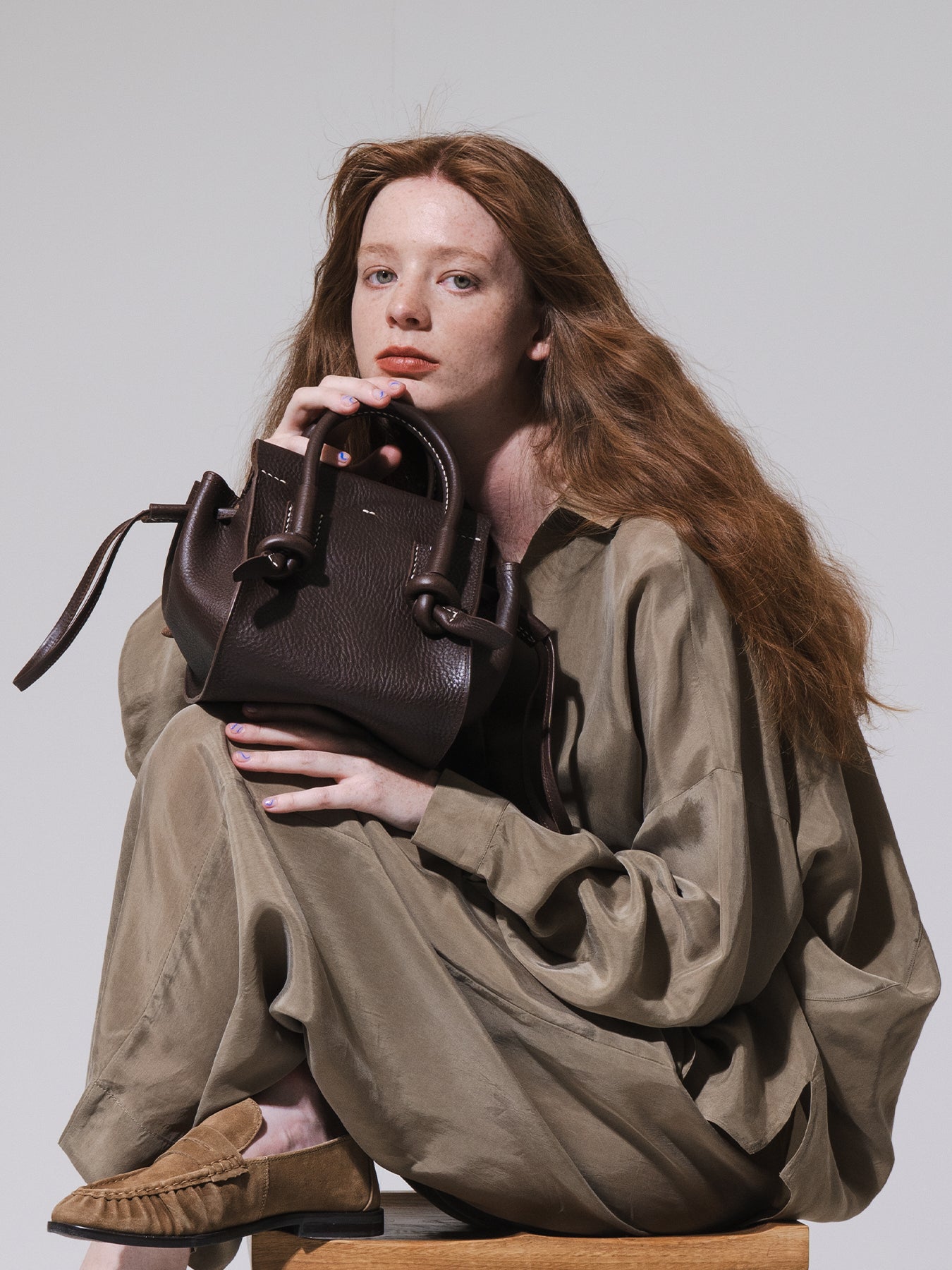 Brown leather bag small