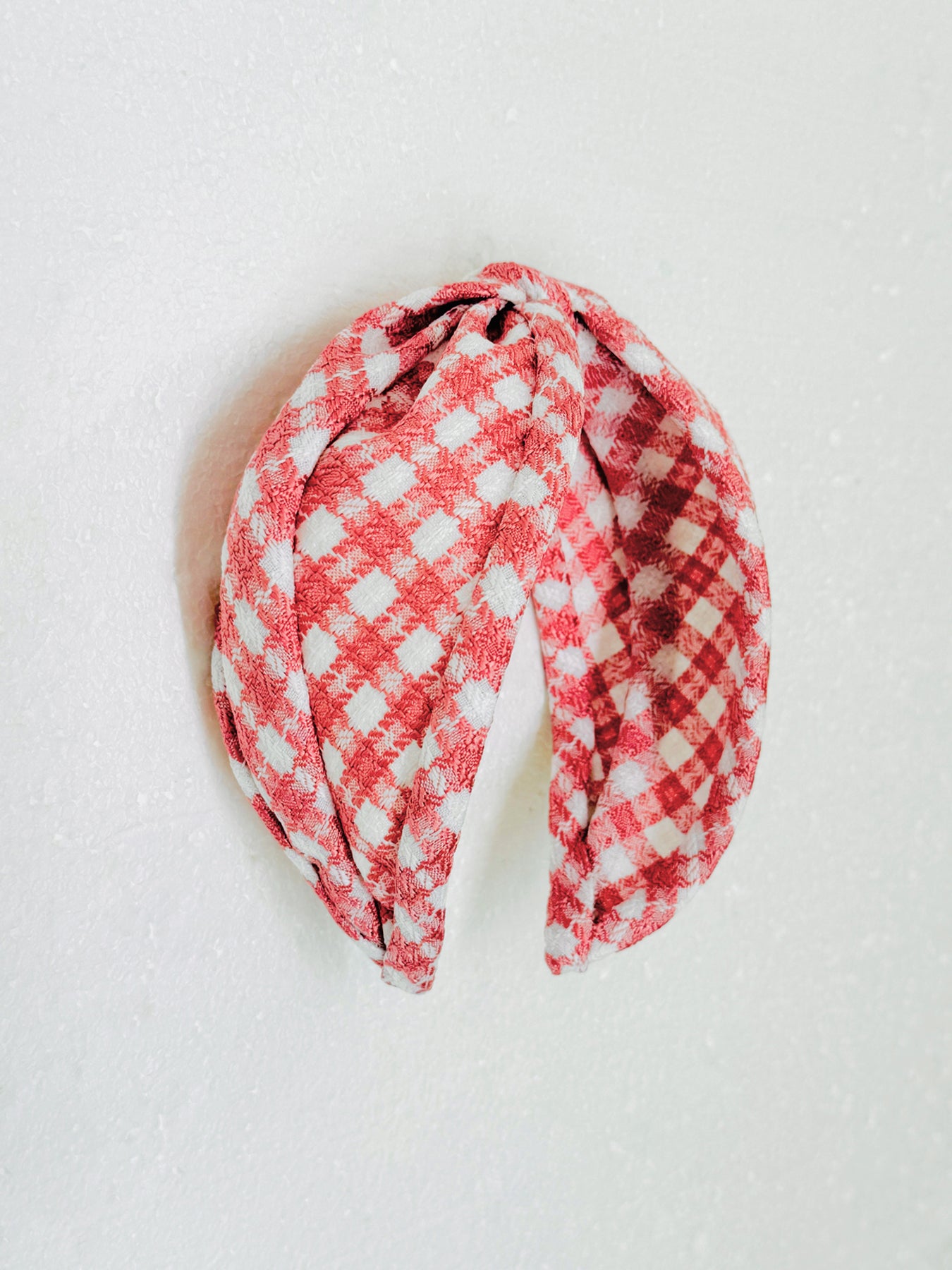 Pink Gingham Headband