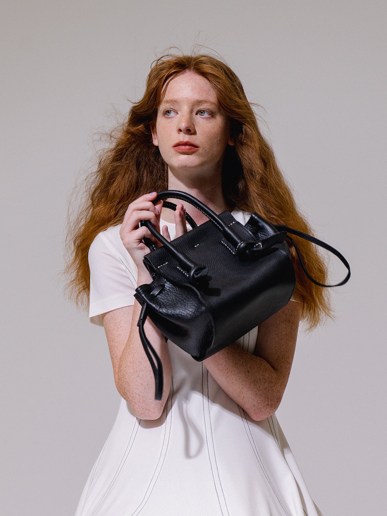 Black leather bag small