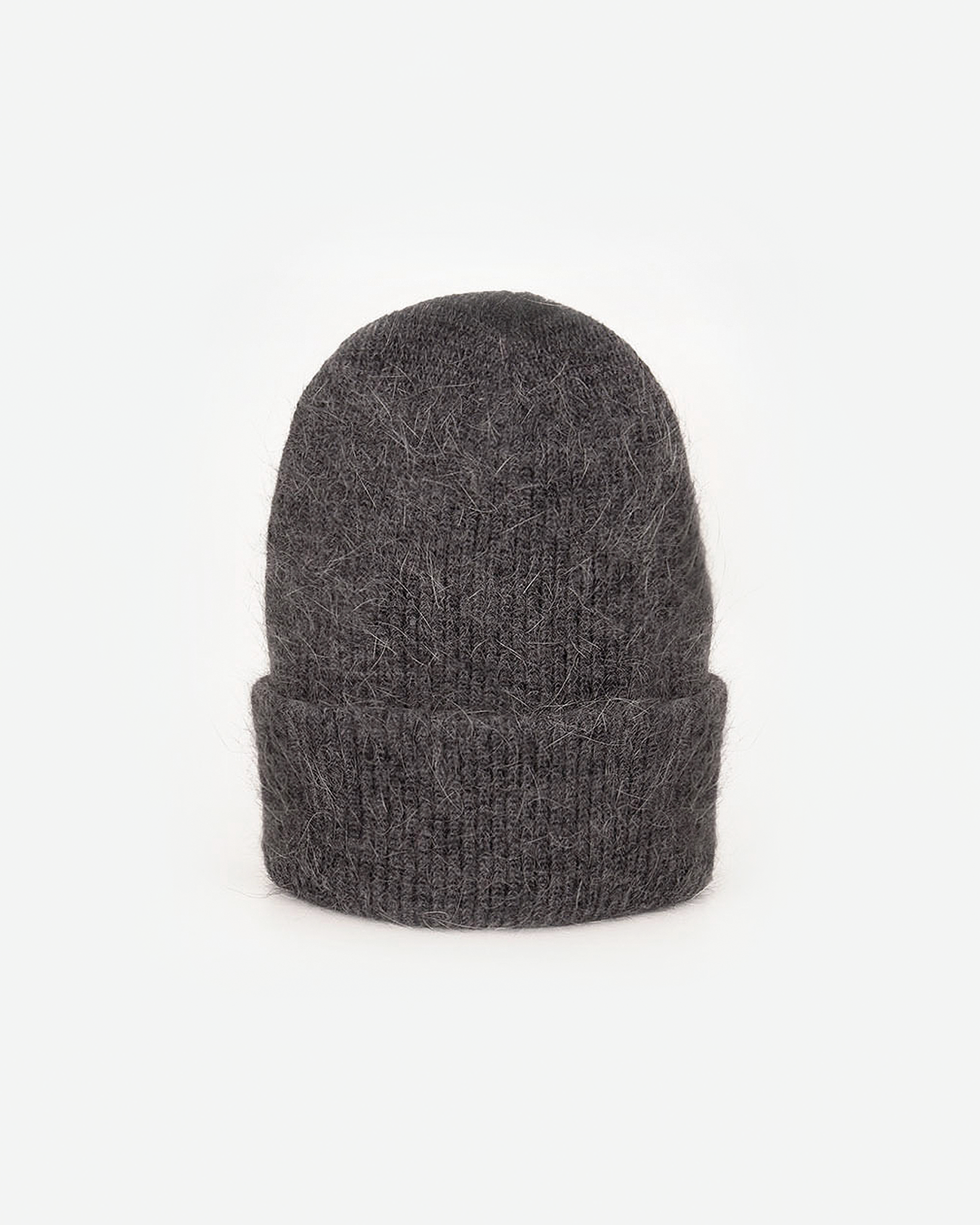 CHARCOAL ANGORA BEANIE