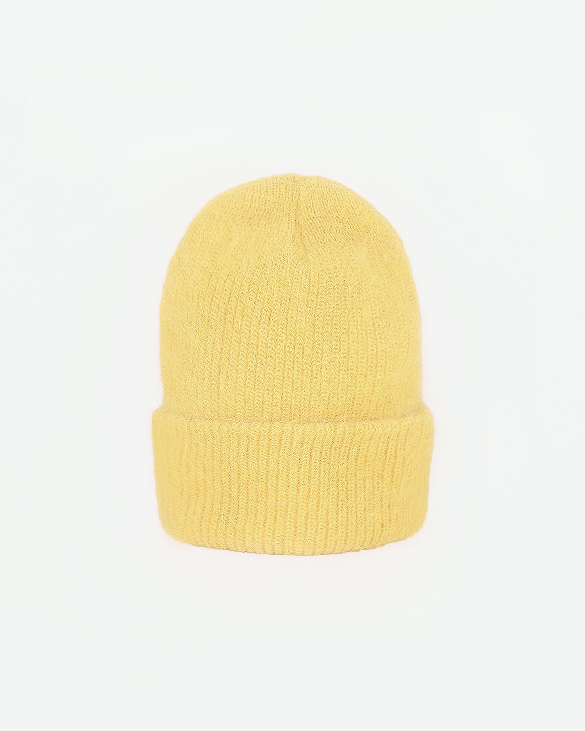 YELLOW ANGORA BEANIE