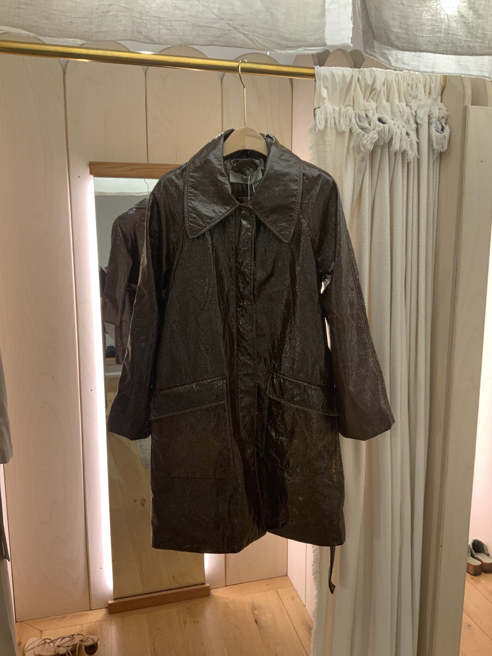 Brown Belted Half Coat