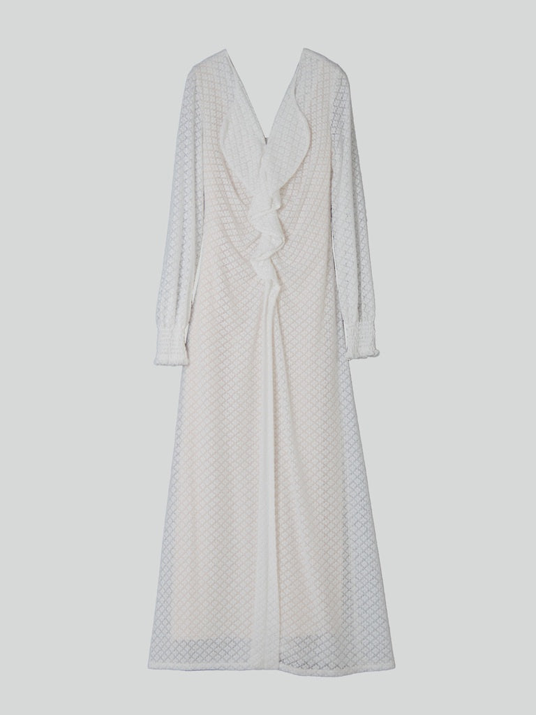 White Asymmetric Lace Dress