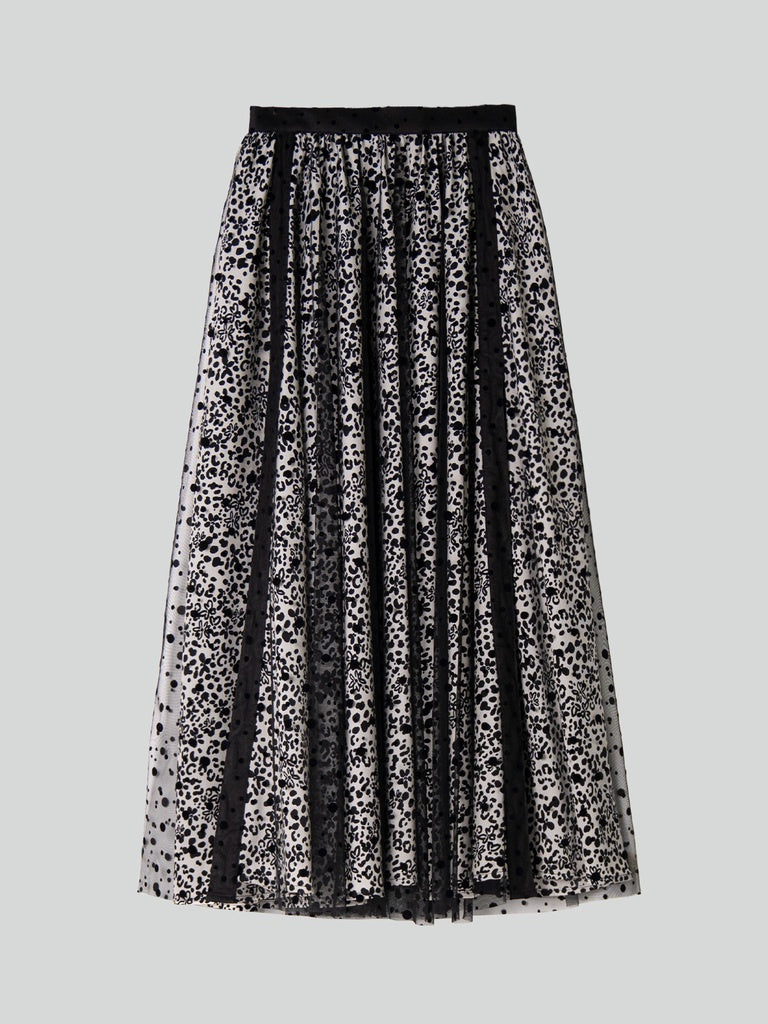 Black Floral Mesh Skirt
