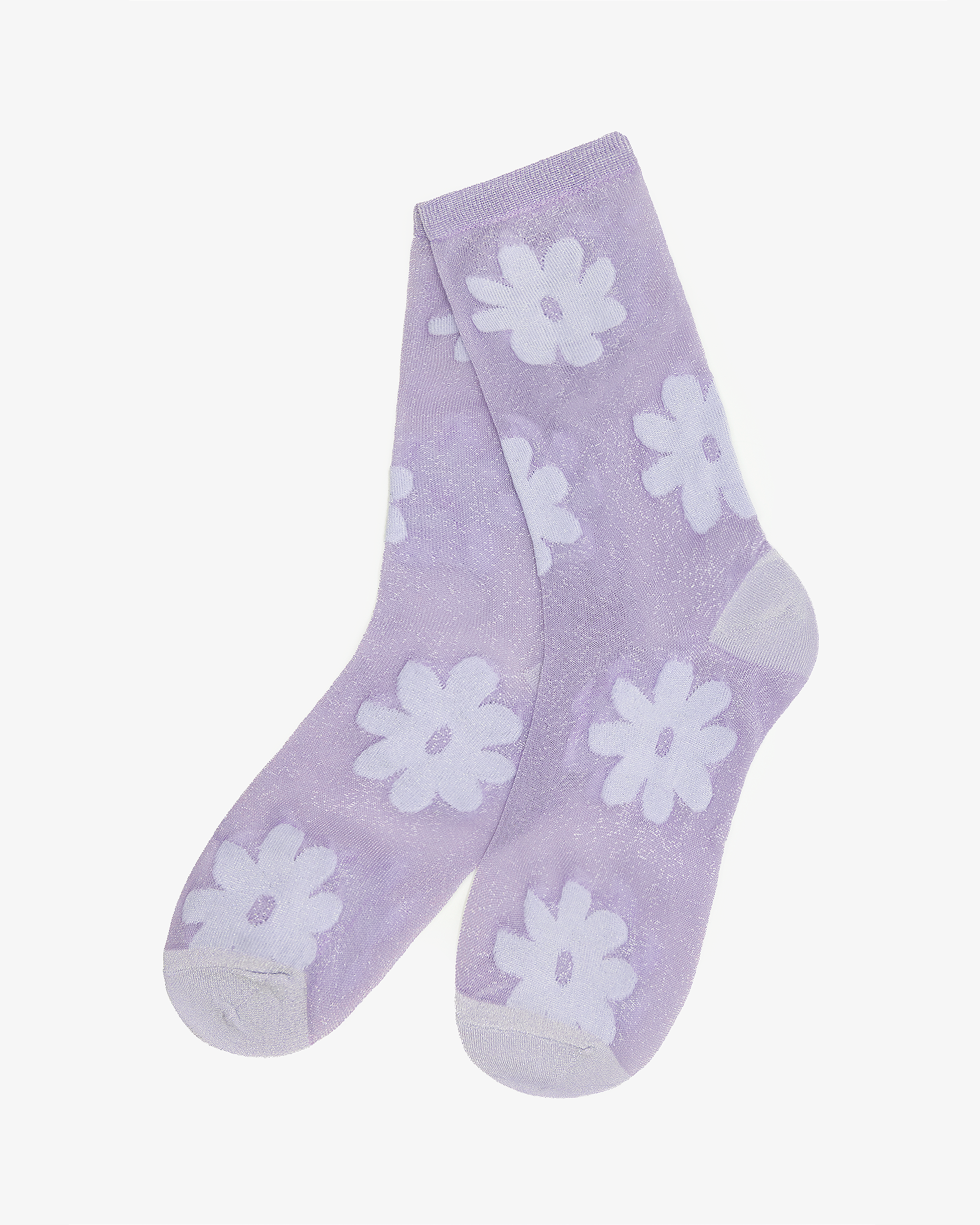 EMIN + PAUL lilac flower socks.