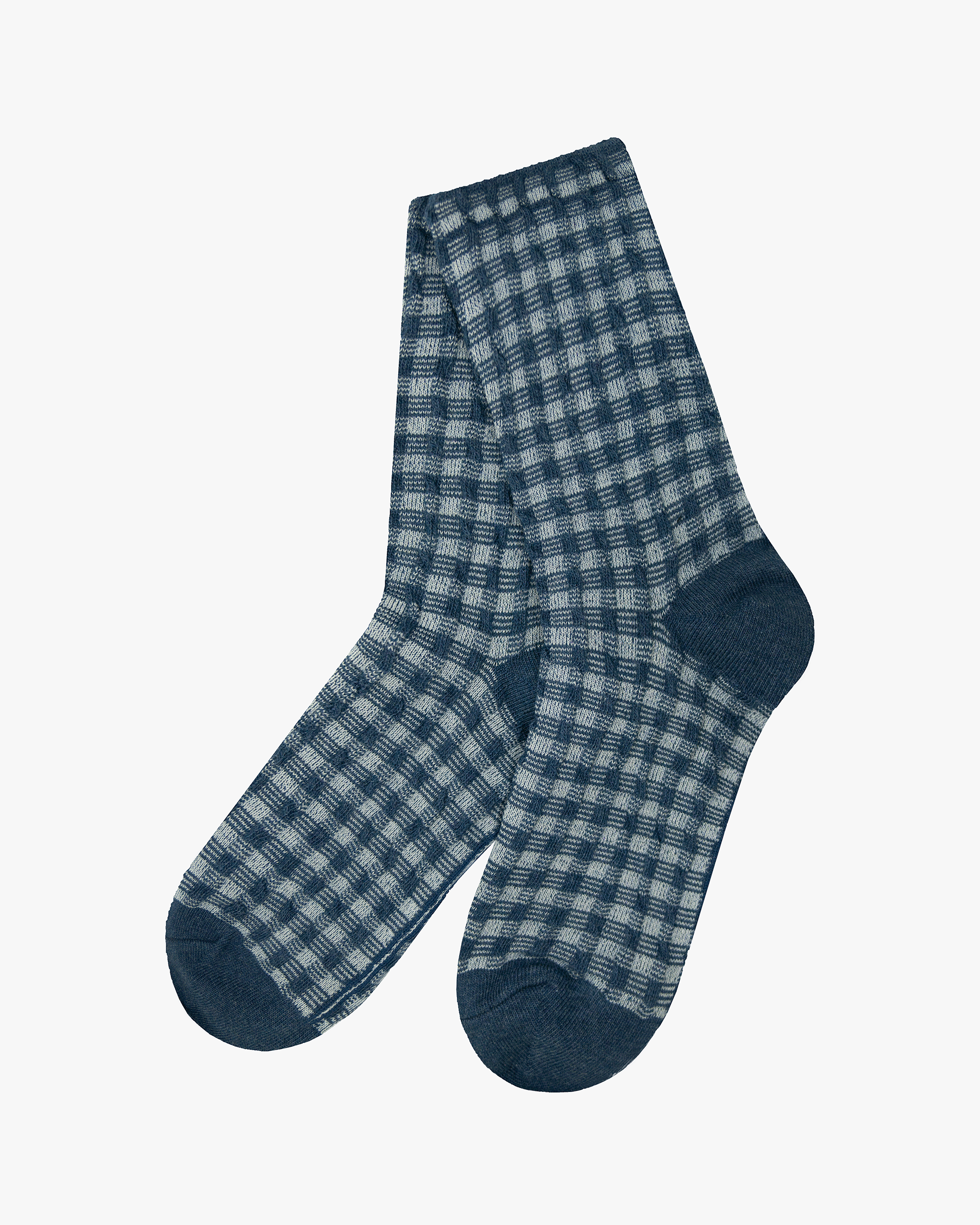 EMIN + PAUL navy check socks.