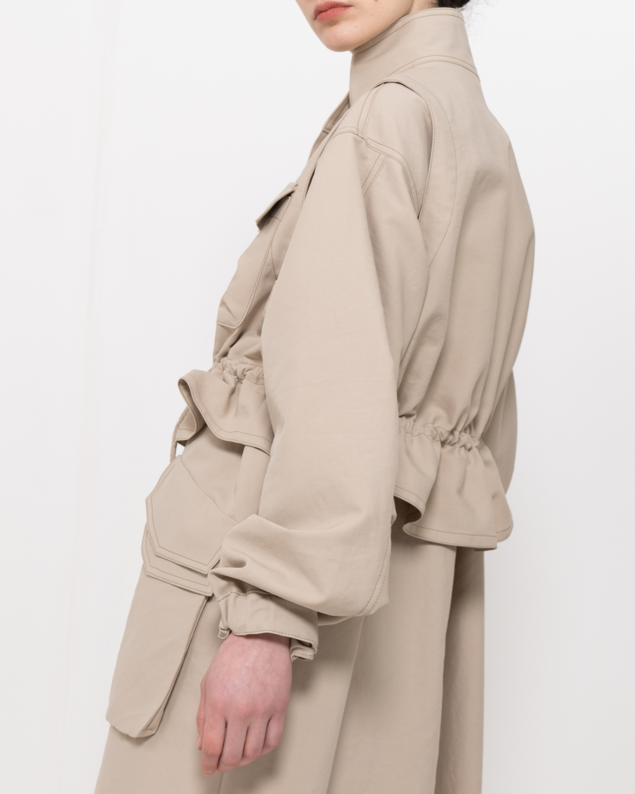 Beige hot sale oversized coat